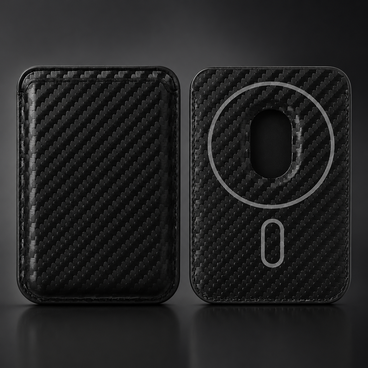 Premium MagSafe Card Holder Wallet Carbon Fiber Magnetic Slim Card Case Credit Card Holder Strong Magnetic Storage Compatible with iPhone