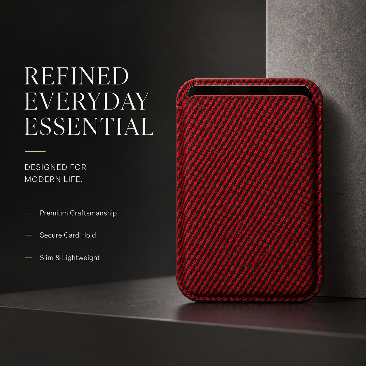 Premium MagSafe Card Holder Wallet Carbon Fiber Magnetic Slim Card Case Credit Card Holder Strong Magnetic Storage Compatible with iPhone