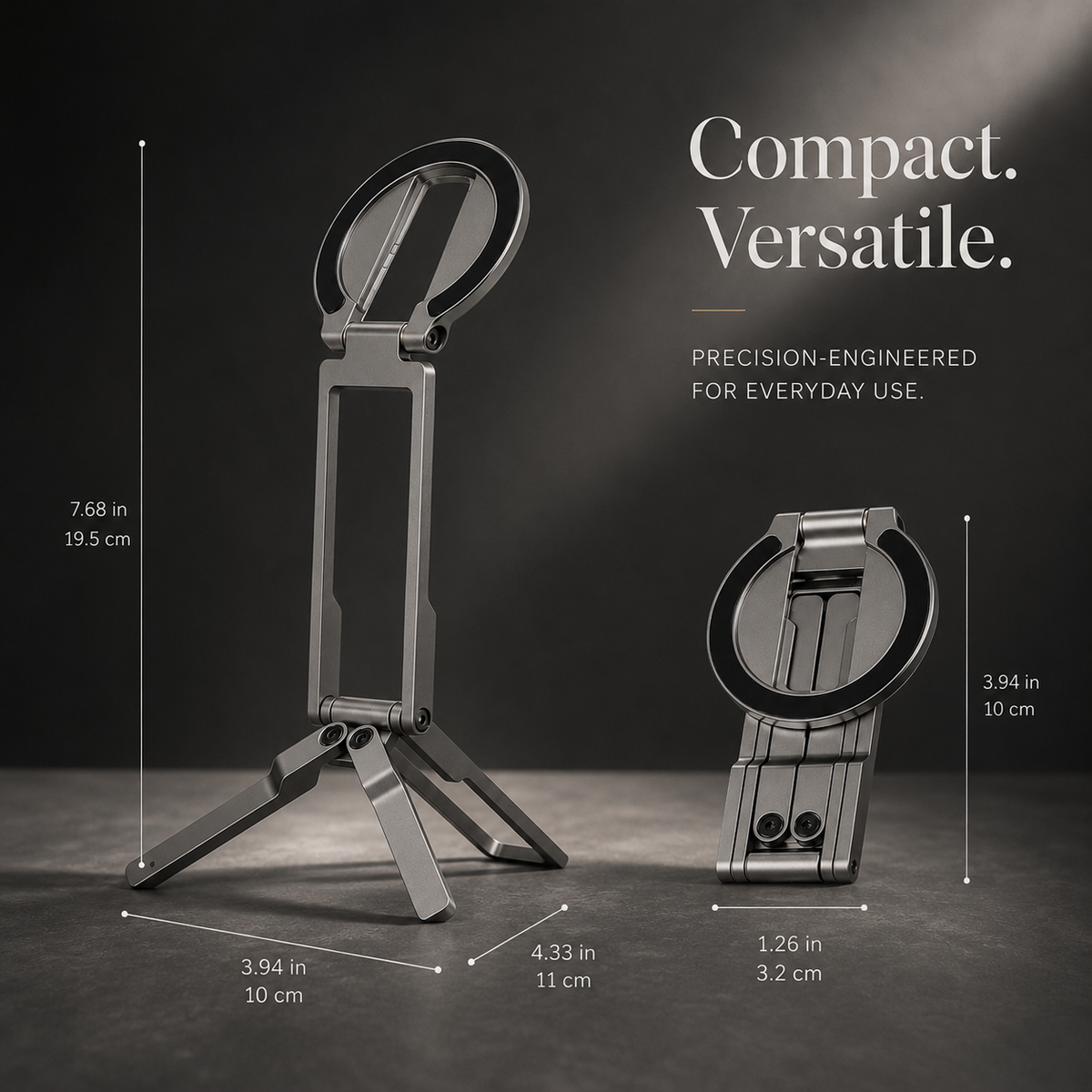 Premium MagSafe Magnetic Phone Tripod Stand Ultra Slim Pocket Phone Holder N52 Magnetic Grip 360 Adjustable Stand Compatible with iPhone