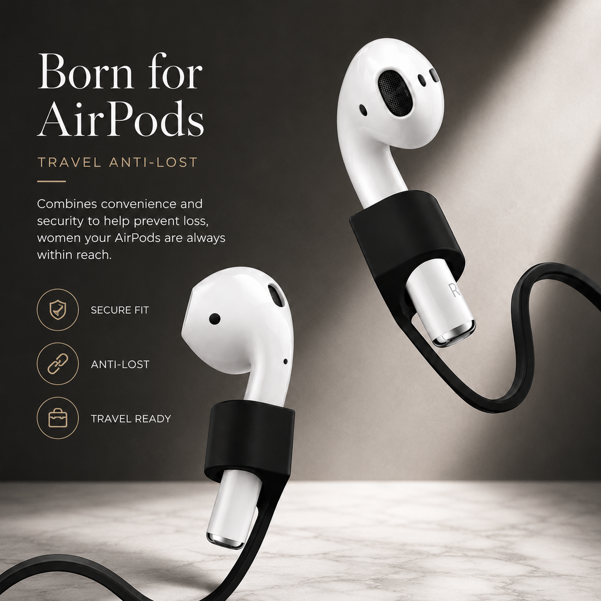 Premium Magnetic Anti Lost AirPods Strap Silicone Neckband Wireless Earbuds Holder Secure Magnetic Lanyard Lightweight Cord Compatible with AirPods