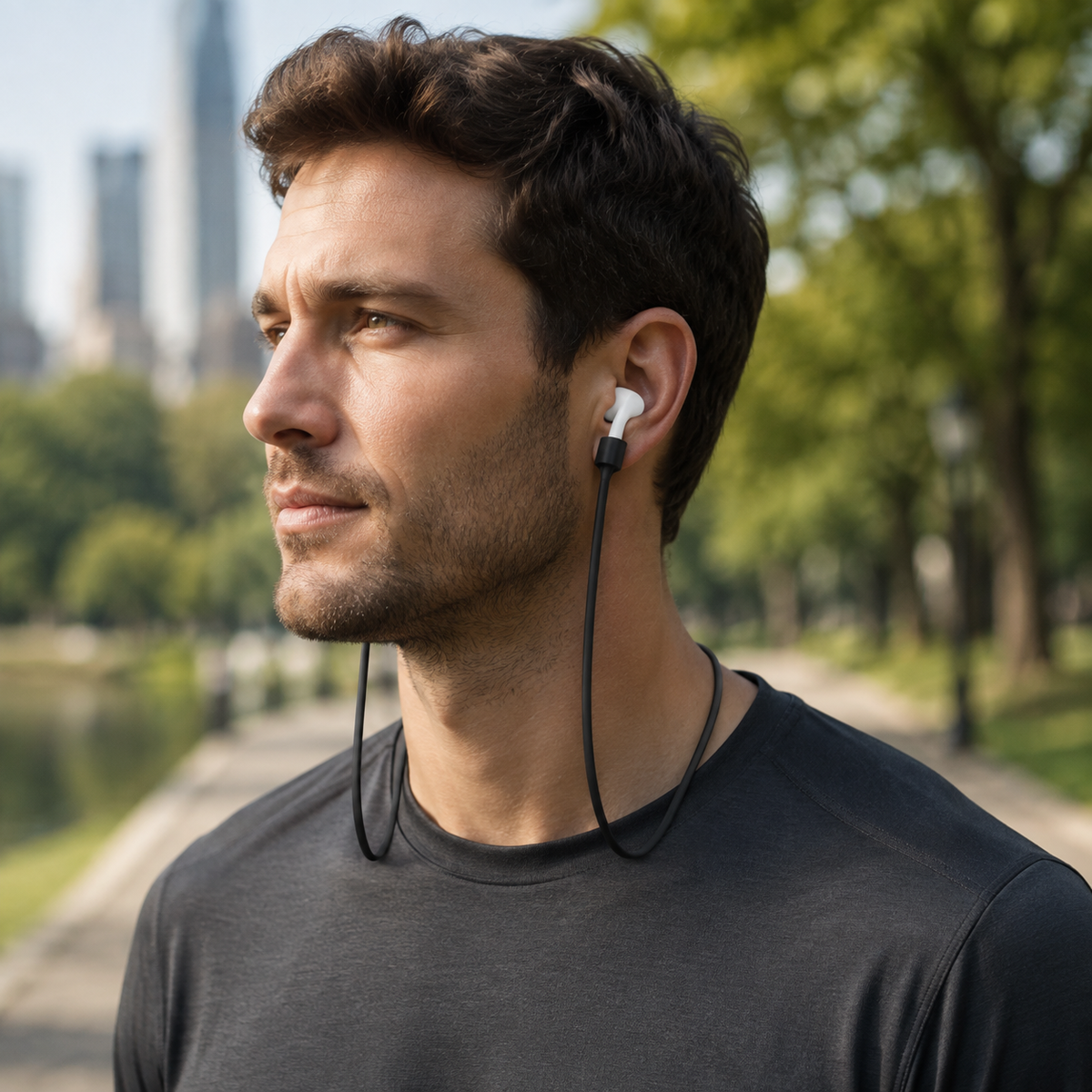 Premium Magnetic Anti Lost AirPods Strap Silicone Neckband Wireless Earbuds Holder Secure Magnetic Lanyard Lightweight Cord Compatible with AirPods