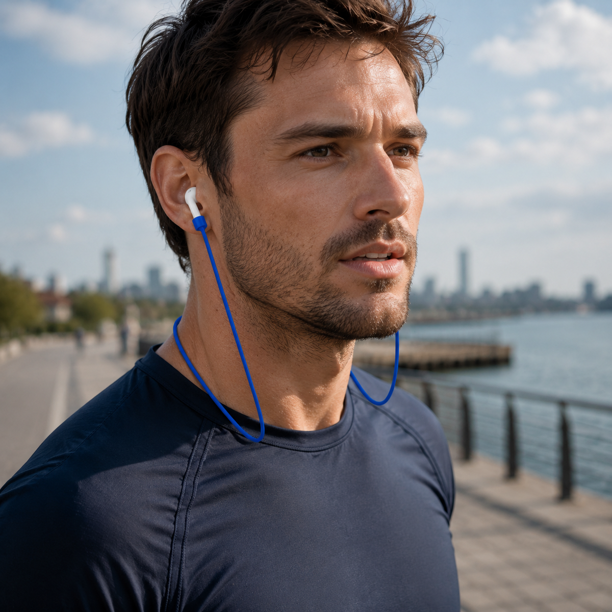 Premium Magnetic Anti Lost AirPods Strap Silicone Neckband Wireless Earbuds Holder Secure Magnetic Lanyard Lightweight Cord Compatible with AirPods