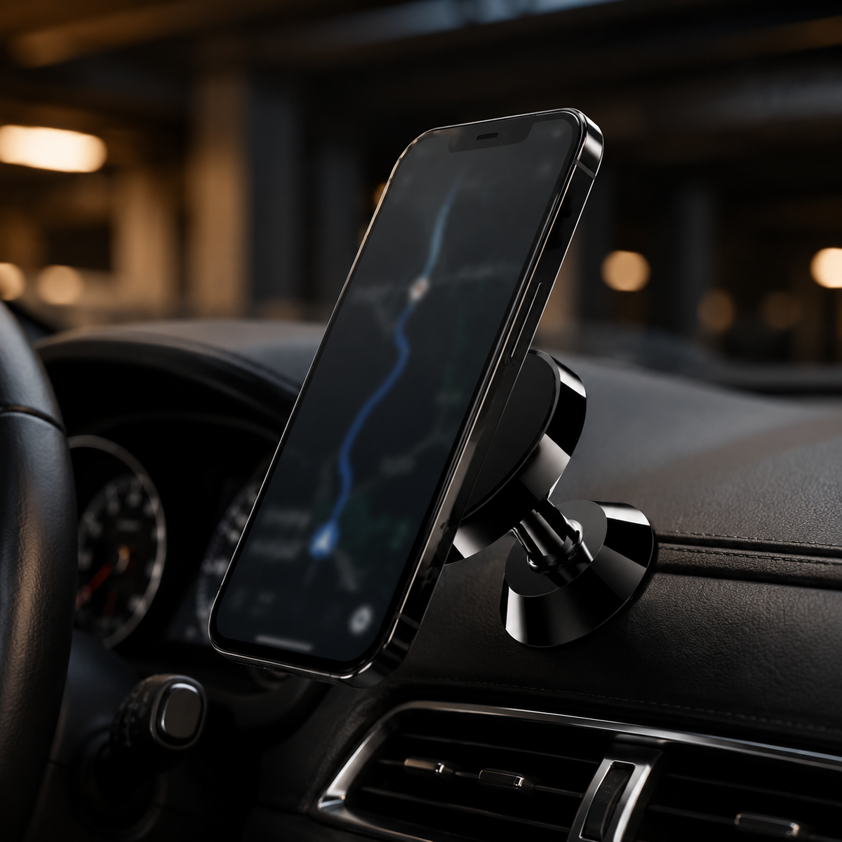 Premium Magnetic Car Phone Holder Strong Magnet Dashboard Air Vent Mount 360 Rotation GPS Stand Hands Free Smartphone Holder Compatible with iPhone