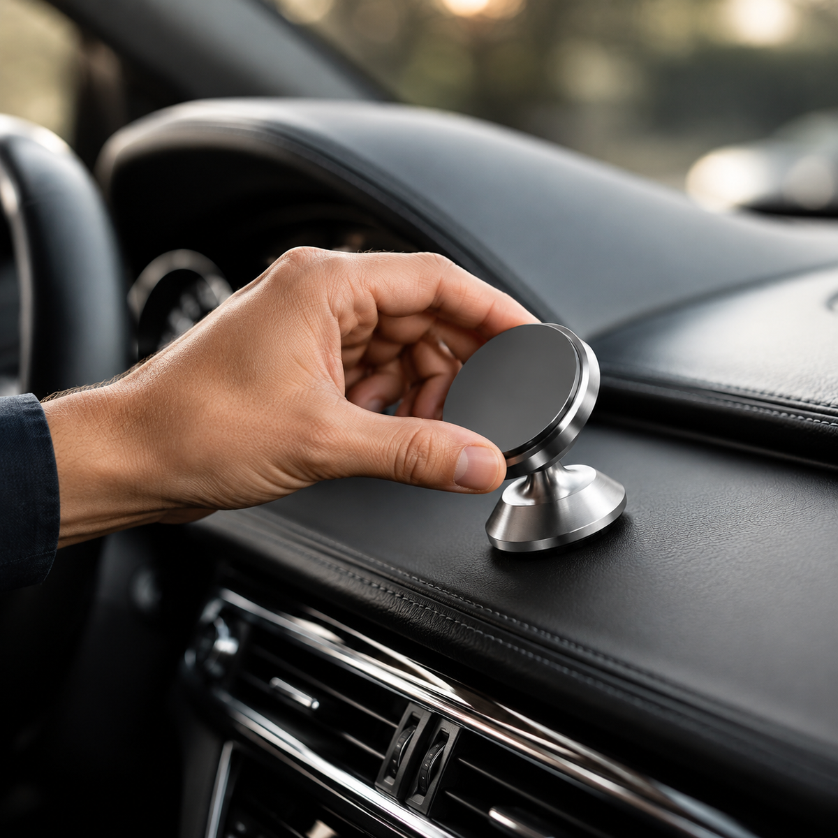 Premium Magnetic Car Phone Holder Strong Magnet Dashboard Air Vent Mount 360 Rotation GPS Stand Hands Free Smartphone Holder Compatible with iPhone