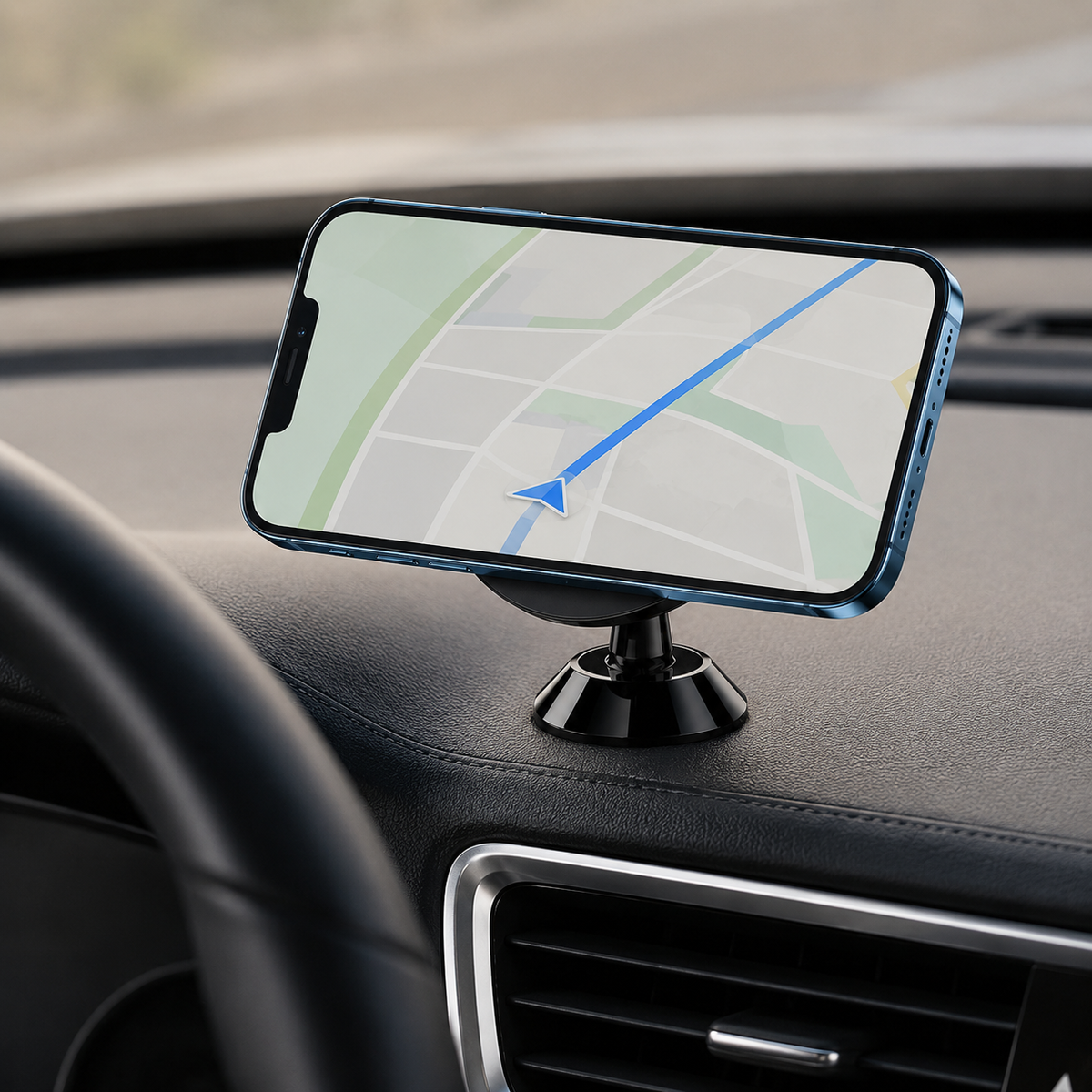 Premium Magnetic Car Phone Holder Strong Magnet Dashboard Air Vent Mount 360 Rotation GPS Stand Hands Free Smartphone Holder Compatible with iPhone
