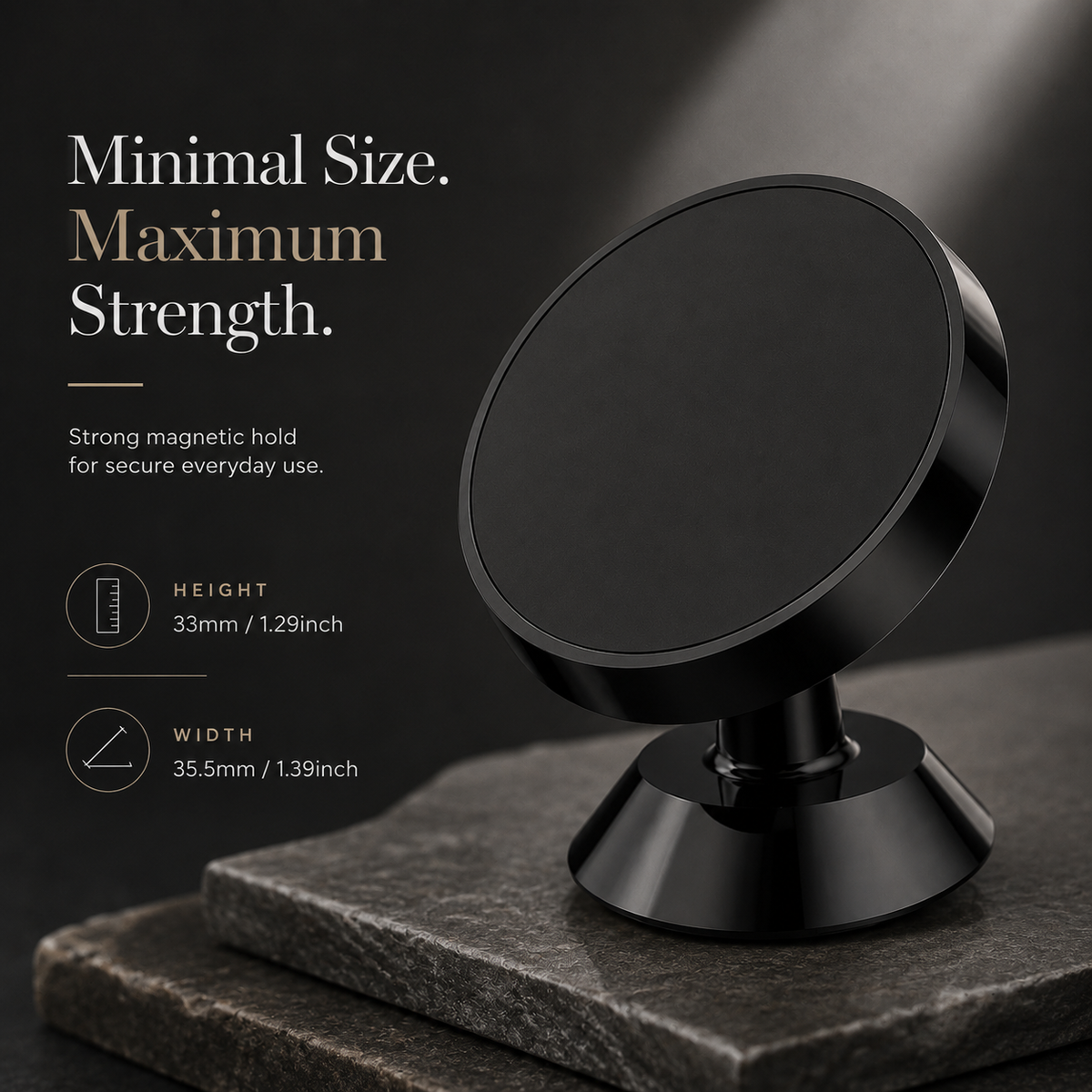 Premium Magnetic Car Phone Holder Strong Magnet Dashboard Air Vent Mount 360 Rotation GPS Stand Hands Free Smartphone Holder Compatible with iPhone