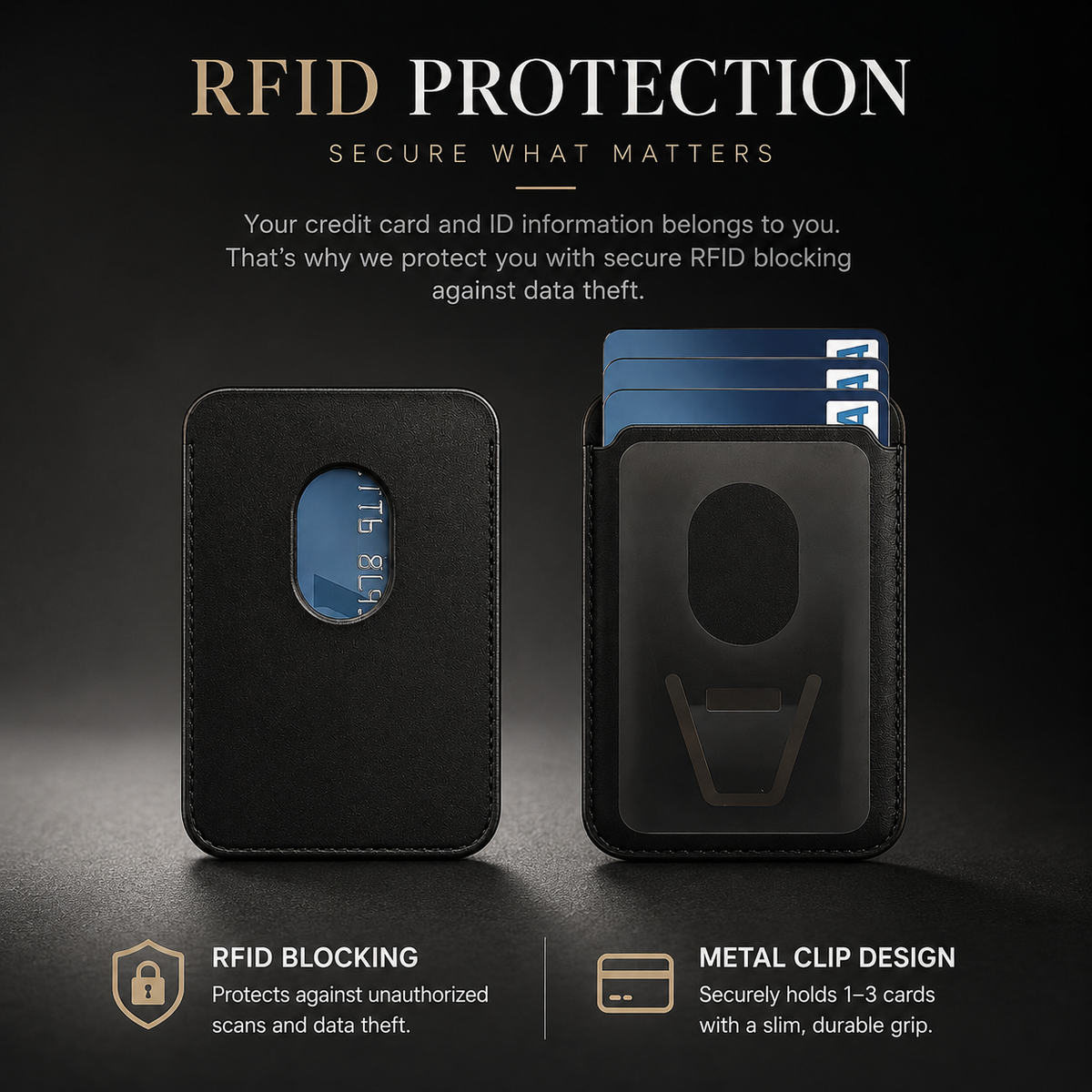 Premium Magnetic Leather Wallet MagSafe RFID Blocking Card Holder Slim Magnetic Card Case Anti Scratch Leather Wallet Compatible with iPhone Everyday