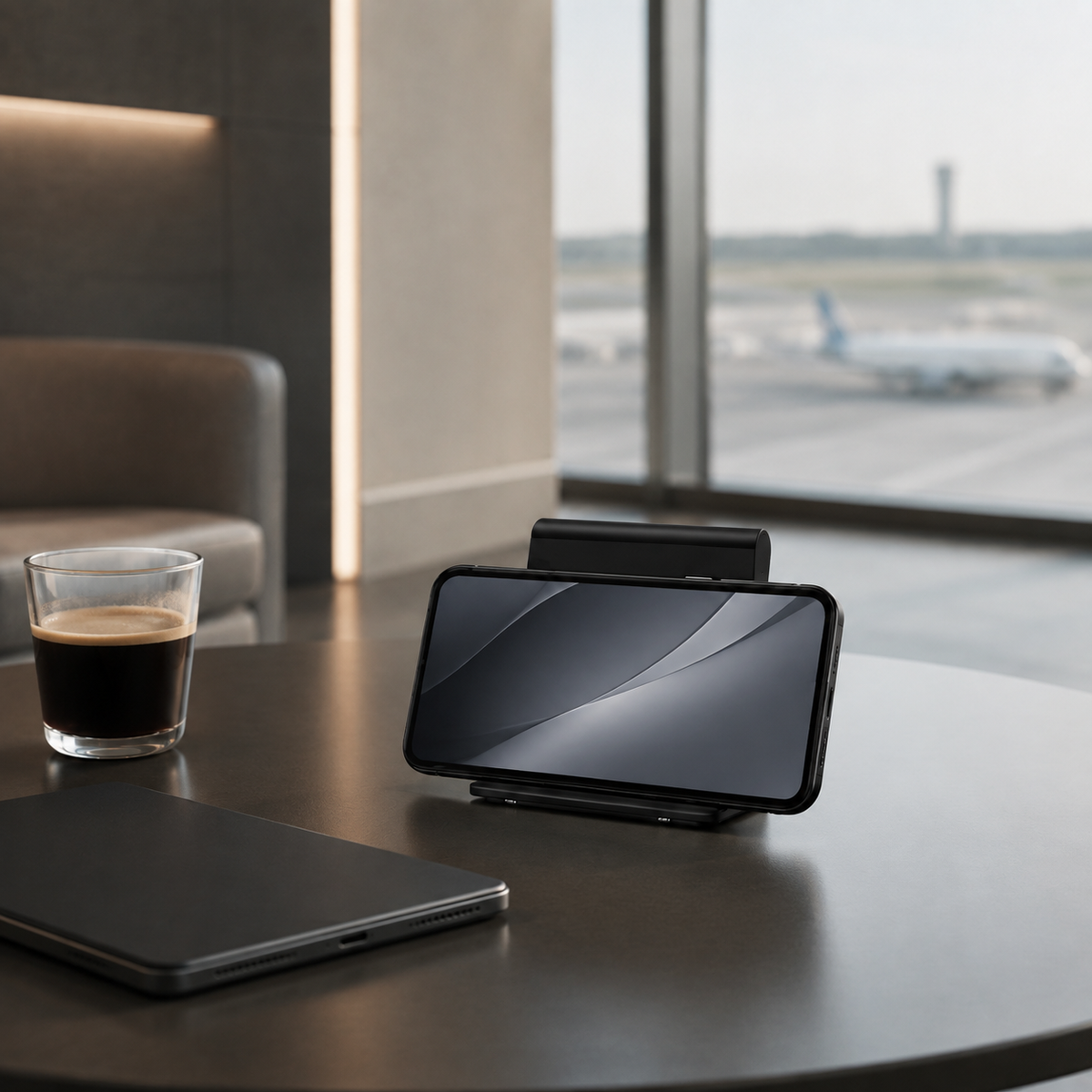 Premium Magnetic Phone Holder Stand Adjustable Foldable Desk Stand Anti Slip Mobile Holder Ergonomic Viewing Stand Strong Magnetic Support Compatible with iPhone