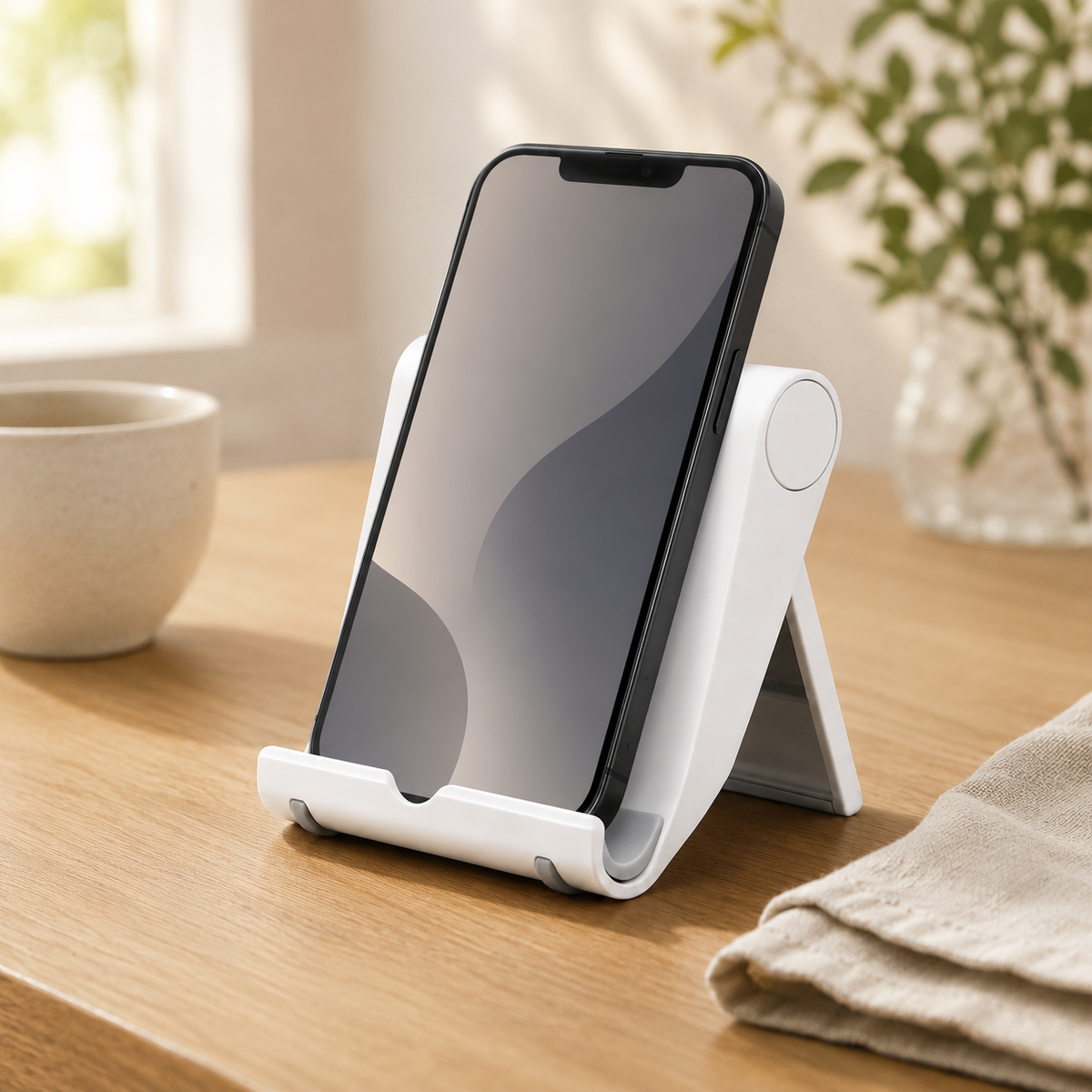 Premium Magnetic Phone Holder Stand Adjustable Foldable Desk Stand Anti Slip Mobile Holder Ergonomic Viewing Stand Strong Magnetic Support Compatible with iPhone