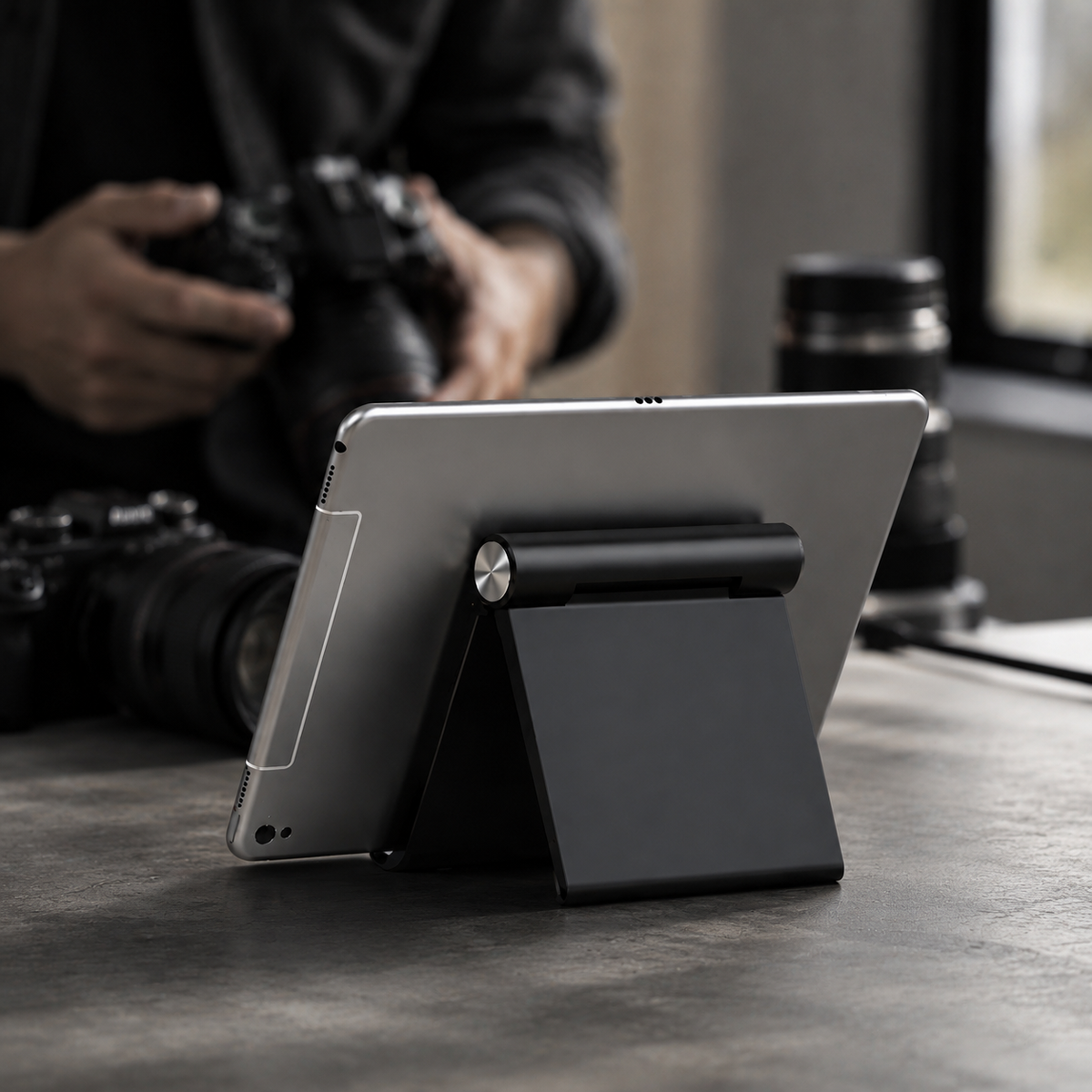 Premium Magnetic Phone Holder Stand Adjustable Foldable Desk Stand Anti Slip Mobile Holder Ergonomic Viewing Stand Strong Magnetic Support Compatible with iPhone