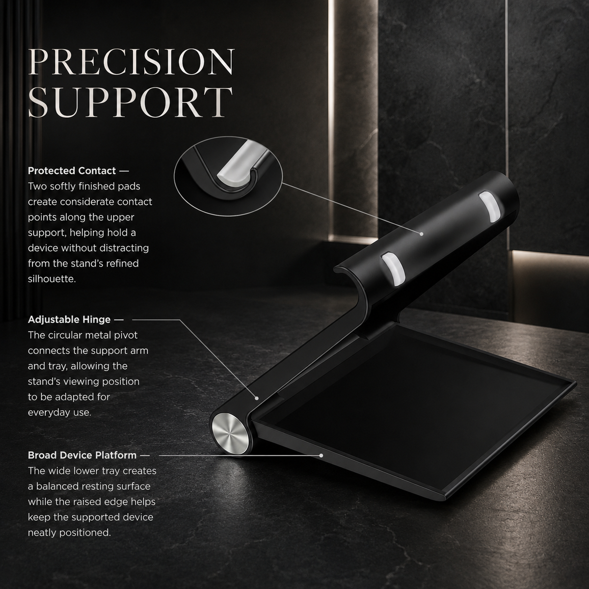 Premium Magnetic Phone Holder Stand Adjustable Foldable Desk Stand Anti Slip Mobile Holder Ergonomic Viewing Stand Strong Magnetic Support Compatible with iPhone