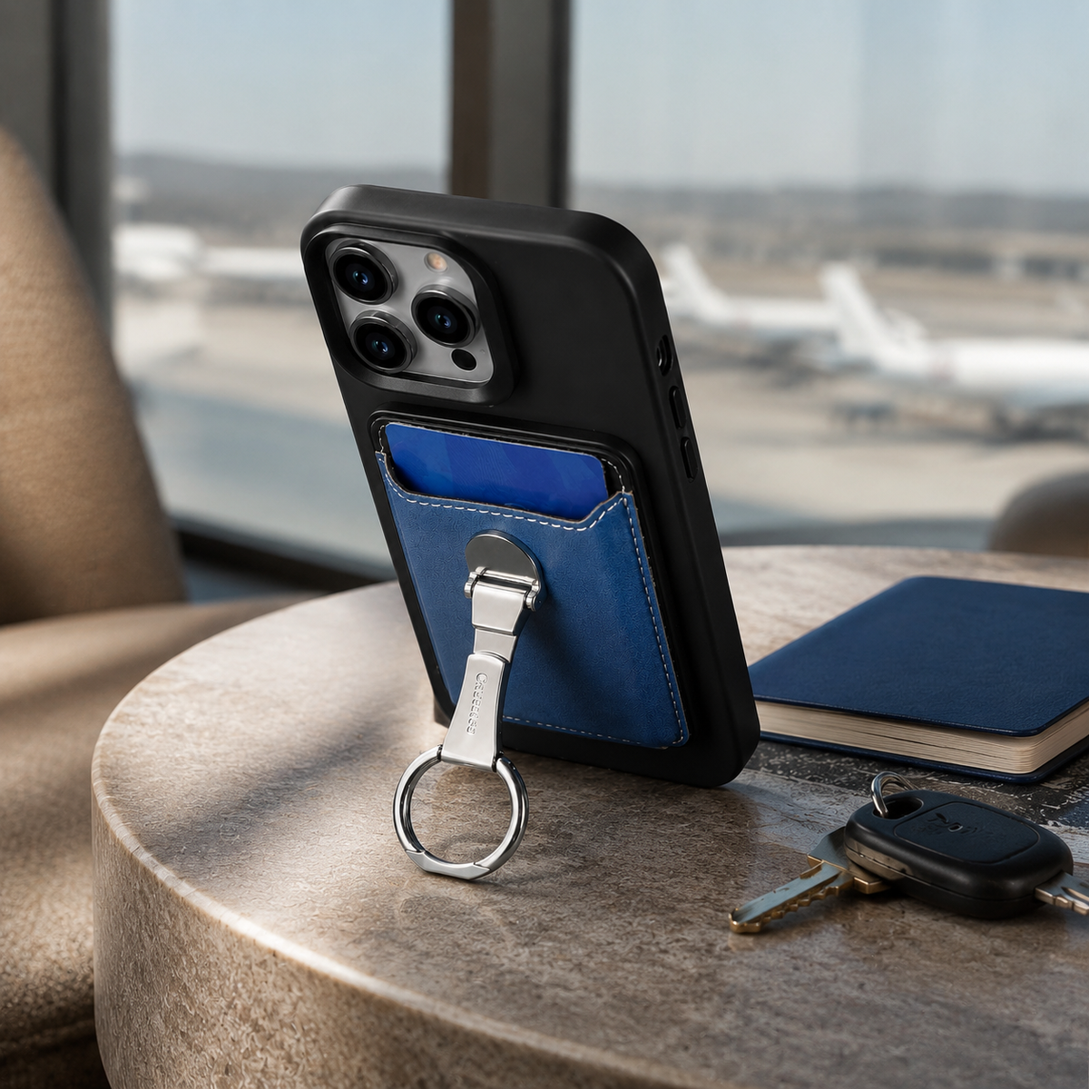 Premium Magnetic Wallet Case MagSafe Card Holder Multiple Card Slots Foldable Ring Grip Kickstand Strong Magnetic Attachment PU Leather Compatible with iPhone