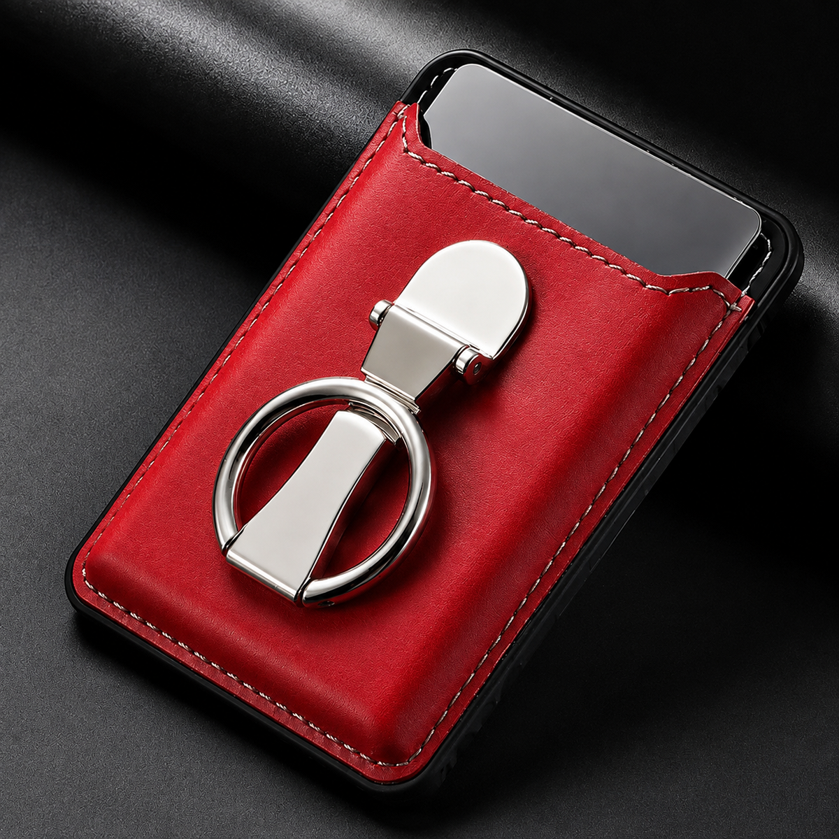 Premium Magnetic Wallet Case MagSafe Card Holder Multiple Card Slots Foldable Ring Grip Kickstand Strong Magnetic Attachment PU Leather Compatible with iPhone