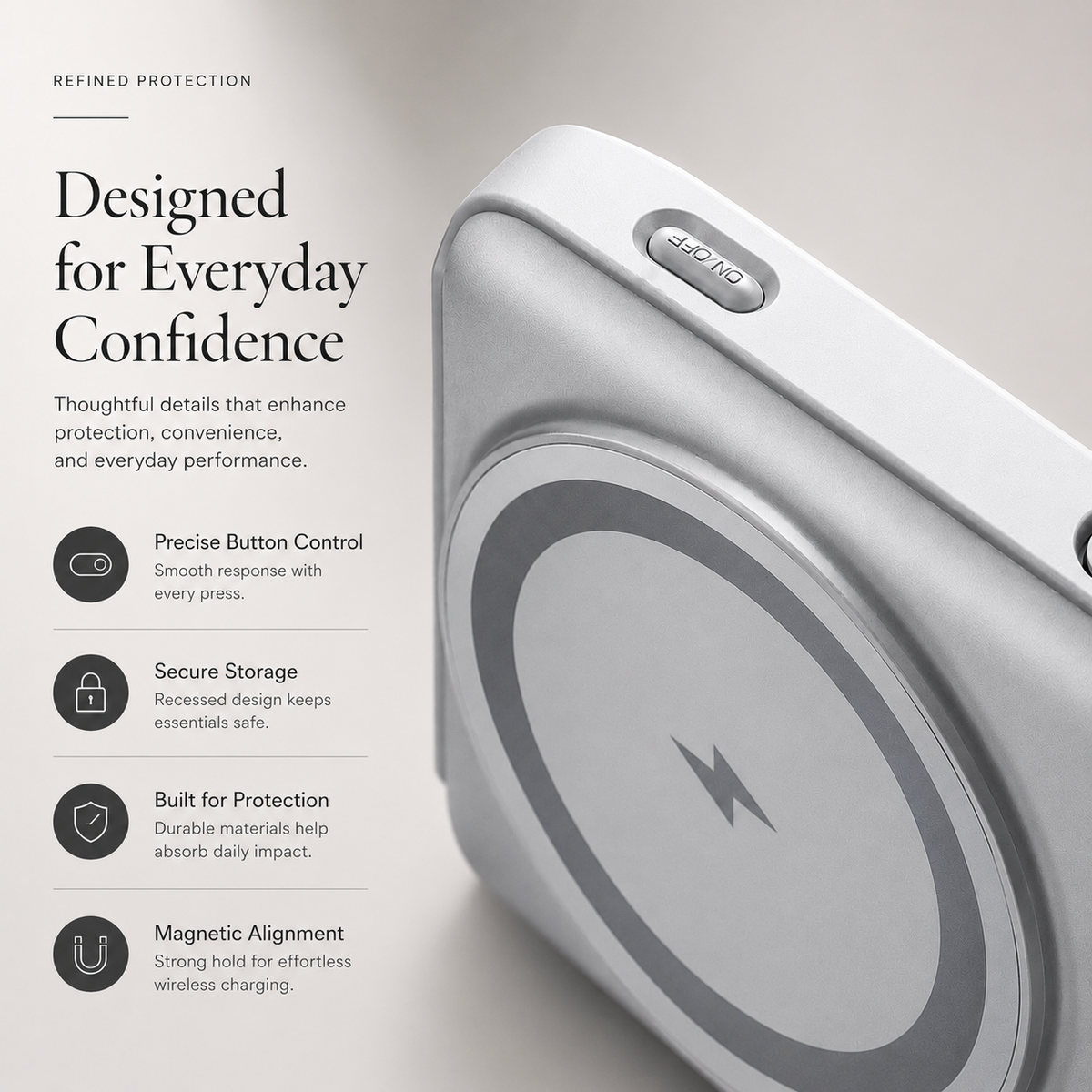 Premium Magnetic Wireless Power Bank 10000mAh 22.5W Fast Charging Portable Battery Built In Cable Wireless Charger Stand PD Compatible with iPhone