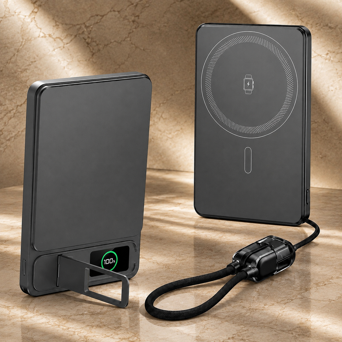 Premium Magnetic Wireless Power Bank Fast Charging Portable Battery Digital Display Metal Shell USB C Wireless Charger Two Way Charging Compatible with iPhone