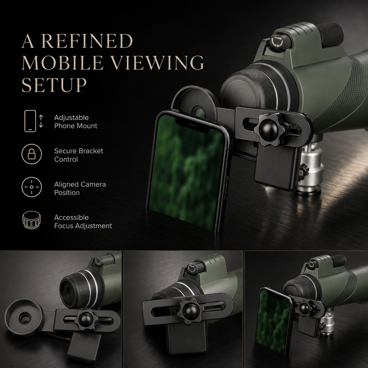 Premium Portable Zoom HD Monocular Telescope 80x100 High Power Scope FMC BAK4 Optics Phone Adapter Tripod Long Range Outdoor Travel Compatible with iPhone