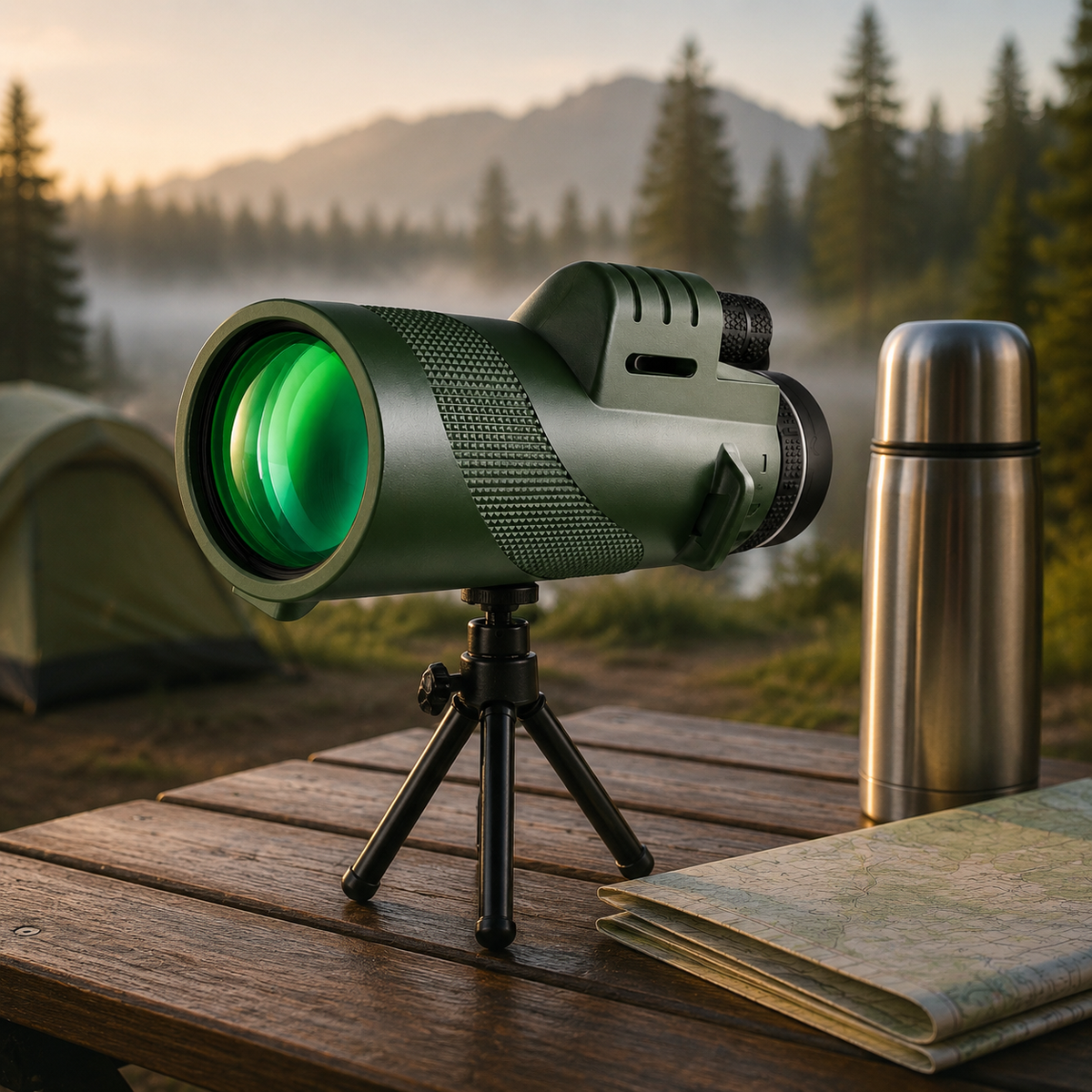 Premium Portable Zoom HD Monocular Telescope 80x100 High Power Scope FMC BAK4 Optics Phone Adapter Tripod Long Range Outdoor Travel Compatible with iPhone