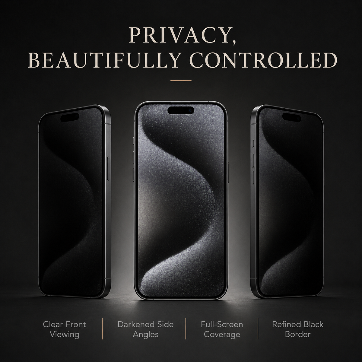Premium Privacy Screen Protector Anti Spy Tempered Glass Blue Lights Full Coverage Scratch Resistant Screen Guard Case Friendly Compatible with iPhone