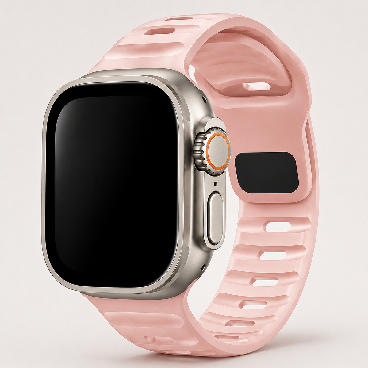 Premium Silicone Sport Watch Band Soft Waterproof Breathable Adjustable Replacement Strap Lightweight Sports Band Compatible with iPhone Everyday Wear