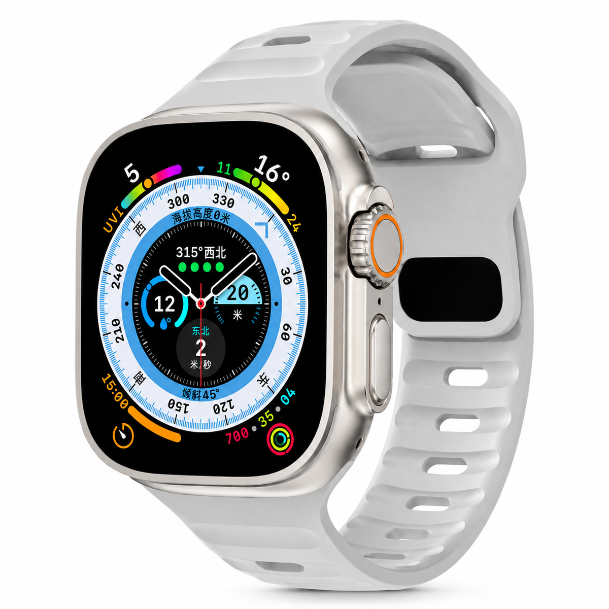 Premium Silicone Sport Watch Band Soft Waterproof Breathable Adjustable Replacement Strap Lightweight Sports Band Compatible with iPhone Everyday Wear