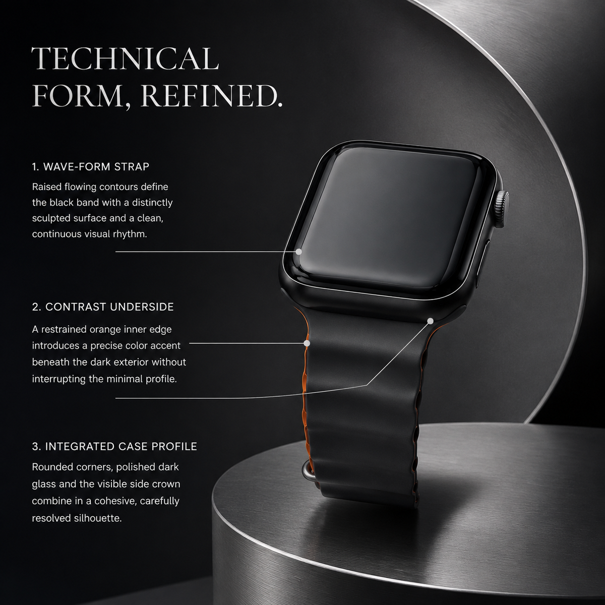Premium Silicone Sport Watch Band Soft Waterproof Breathable Adjustable Replacement Strap Lightweight Sports Band Compatible with iPhone Everyday Wear