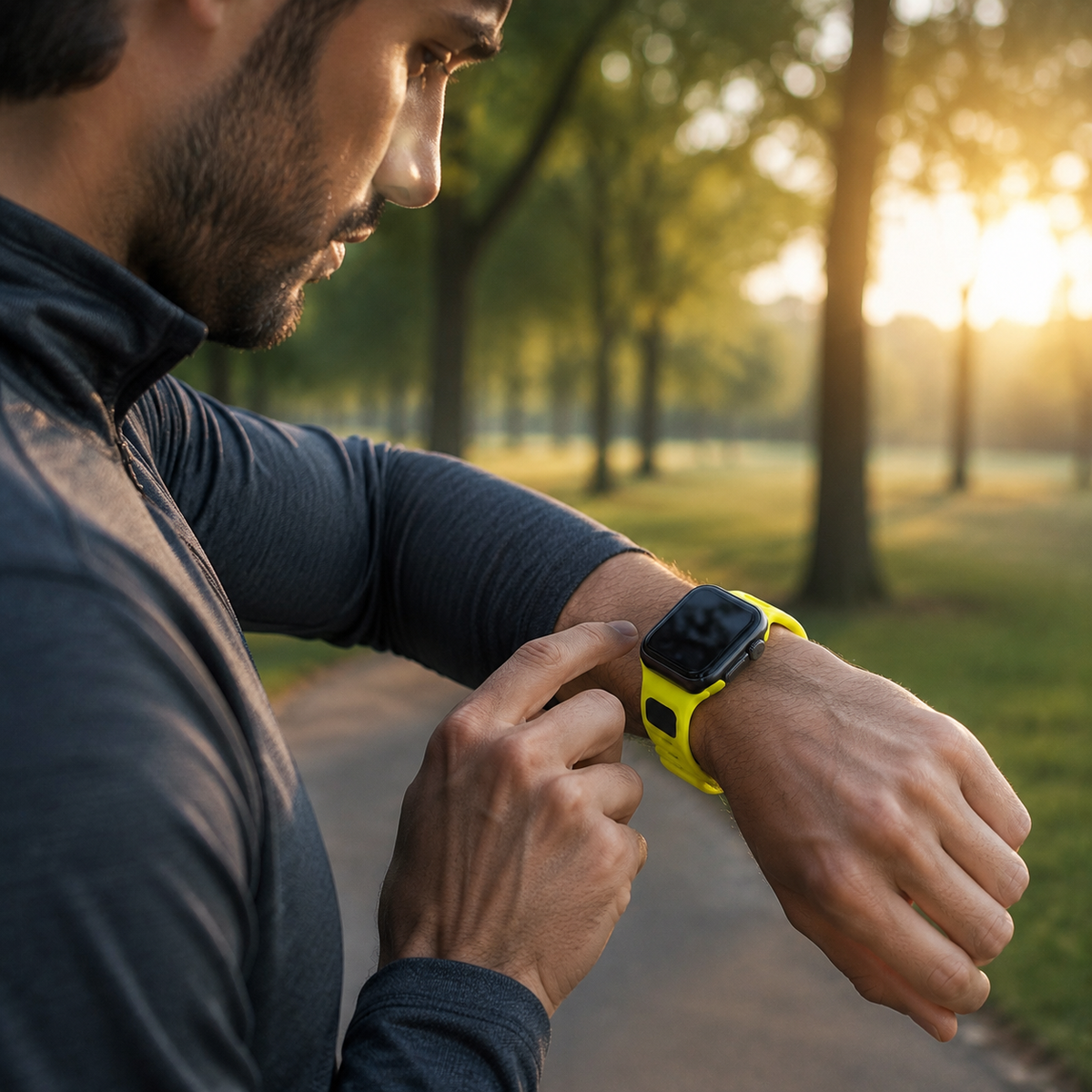 Premium Silicone Sport Watch Band Soft Waterproof Breathable Adjustable Replacement Strap Lightweight Sports Band Compatible with iPhone Everyday Wear