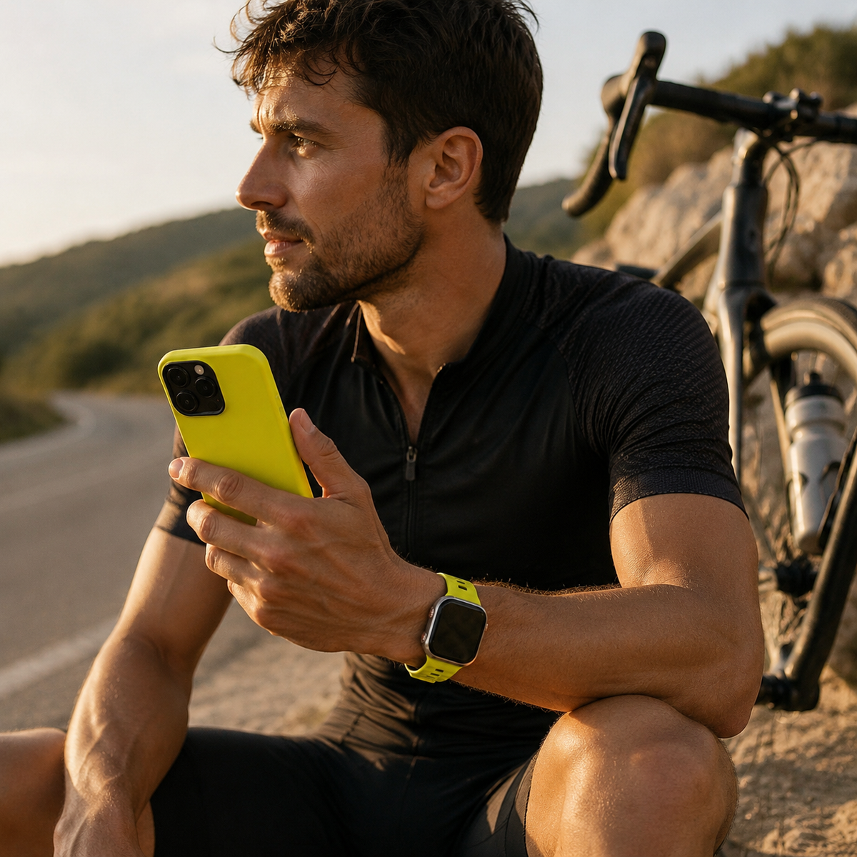 Premium Silicone Sport Watch Band Soft Waterproof Breathable Adjustable Replacement Strap Lightweight Sports Band Compatible with iPhone Everyday Wear