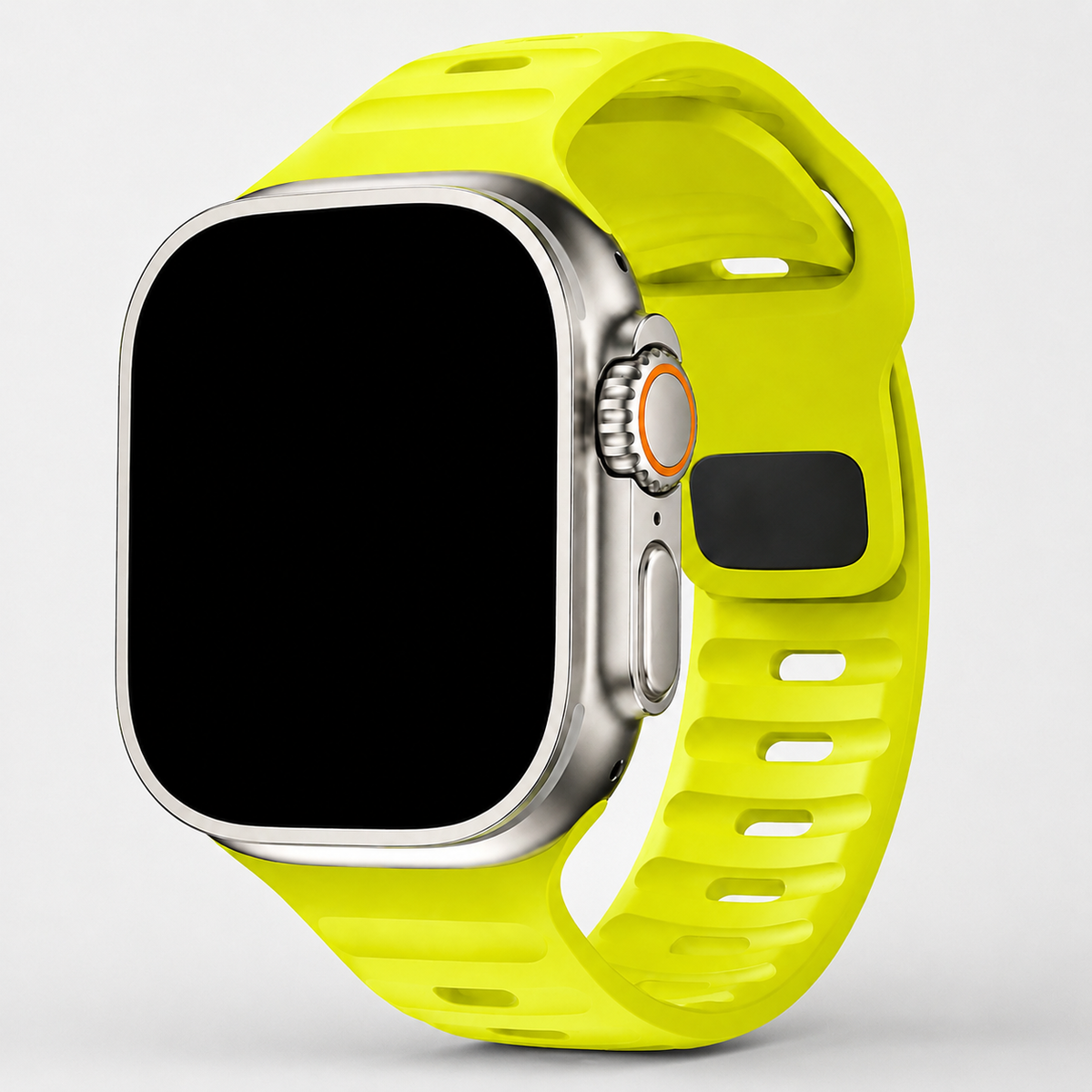 Premium Silicone Sport Watch Band Soft Waterproof Breathable Adjustable Replacement Strap Lightweight Sports Band Compatible with iPhone Everyday Wear