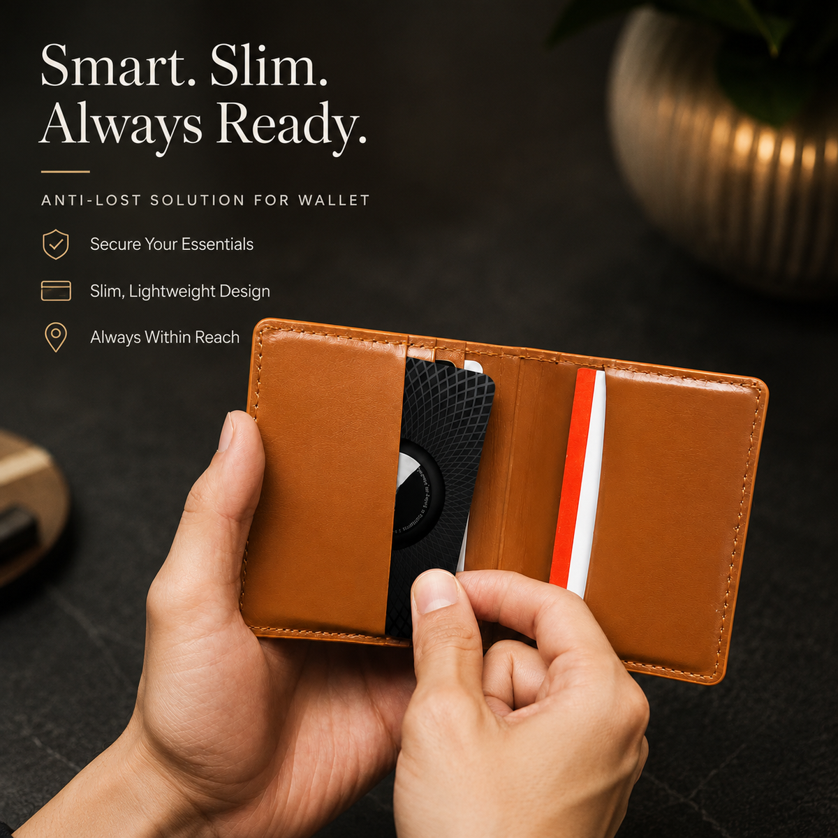 Premium Slim AirTag Wallet Case Ultra Thin Card Holder Protective Sleeve Durable ABS Anti Scratch Tracker Holder Compatible with AirTag