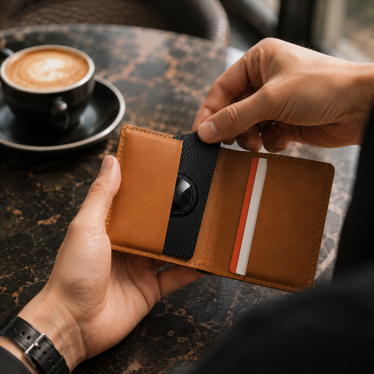 Premium Slim AirTag Wallet Case Ultra Thin Card Holder Protective Sleeve Durable ABS Anti Scratch Tracker Holder Compatible with AirTag