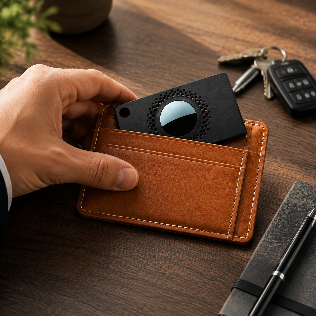 Premium Slim AirTag Wallet Case Ultra Thin Card Holder Protective Sleeve Durable ABS Anti Scratch Tracker Holder Compatible with AirTag