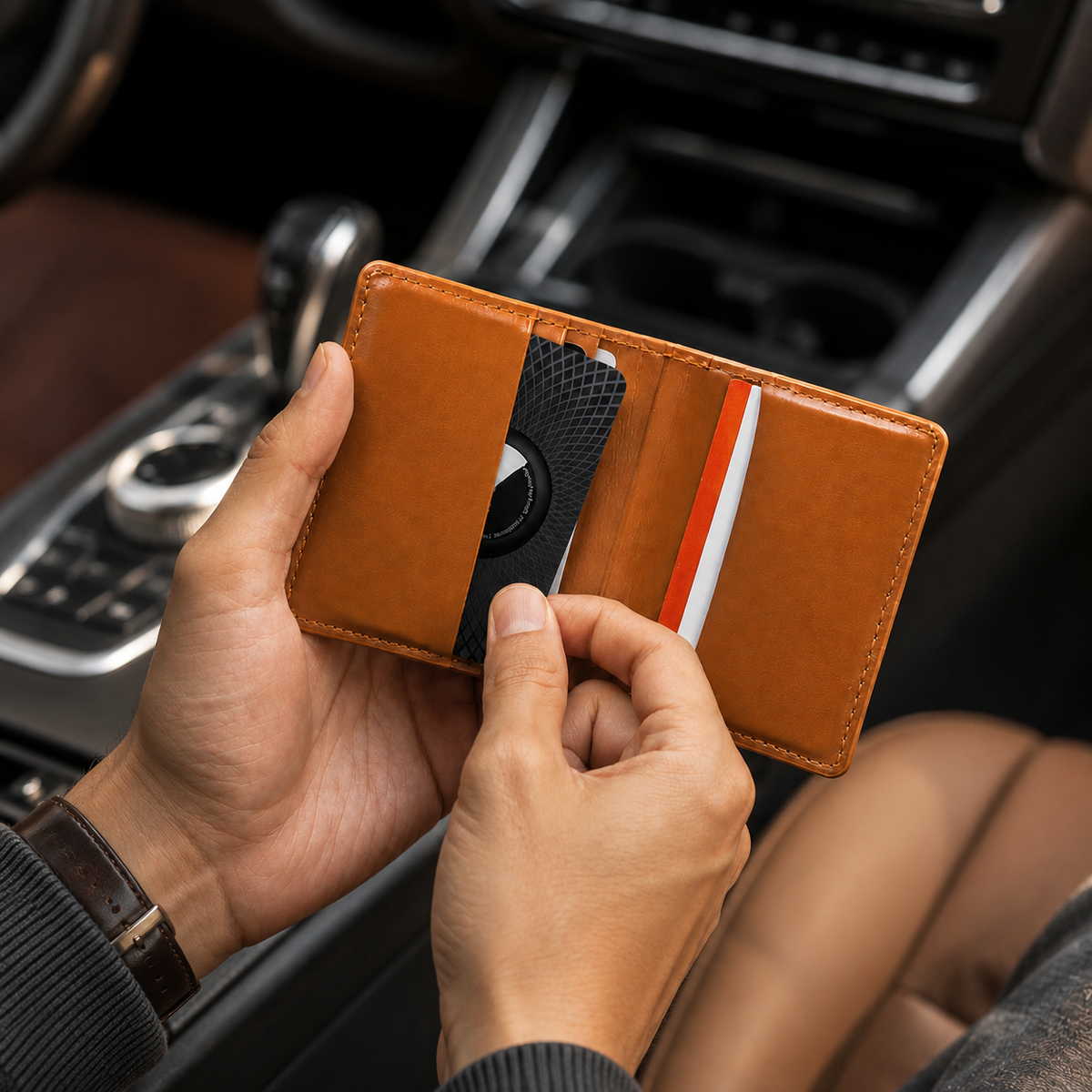 Premium Slim AirTag Wallet Case Ultra Thin Card Holder Protective Sleeve Durable ABS Anti Scratch Tracker Holder Compatible with AirTag