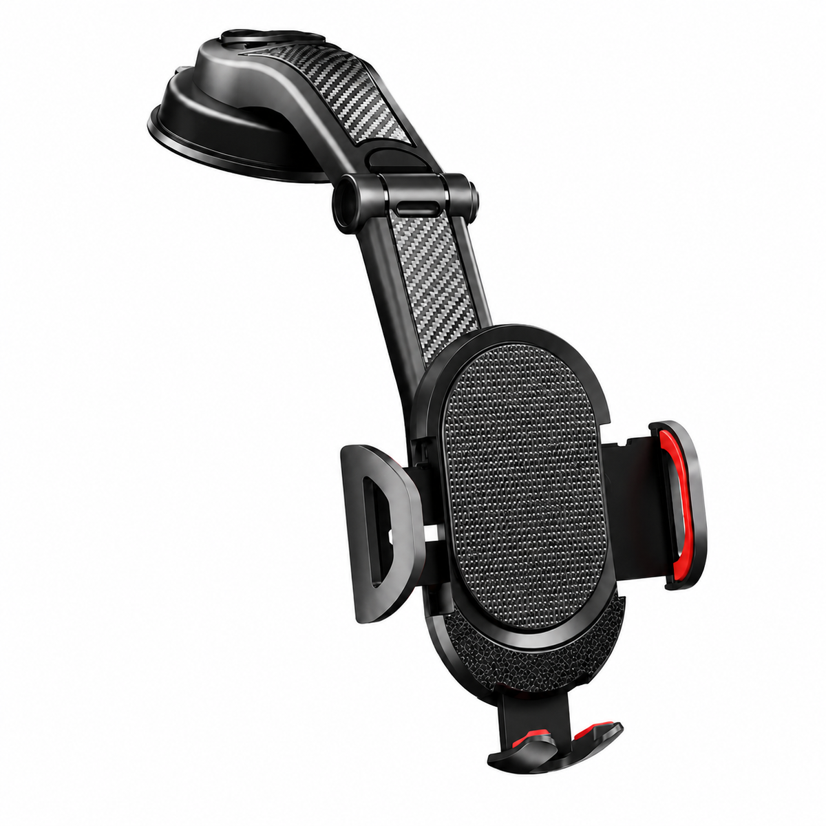 Premium Suction Cup Car Phone Holder Windshield Dashboard Mount 360 Rotating Gravity Lock GPS Stand Adjustable Telescopic Arm Compatible with iPhone