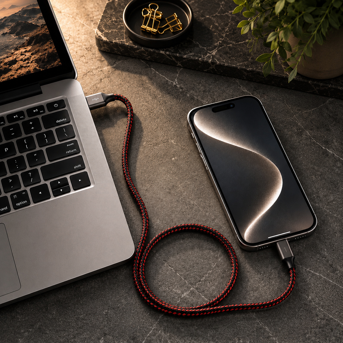 Premium USB A to Lightning Charging Cable 12W Fast Charging 2.4A MFi Certified Nylon Braided Data Sync Charger Cord Tangle Resistant Compatible with iPhone