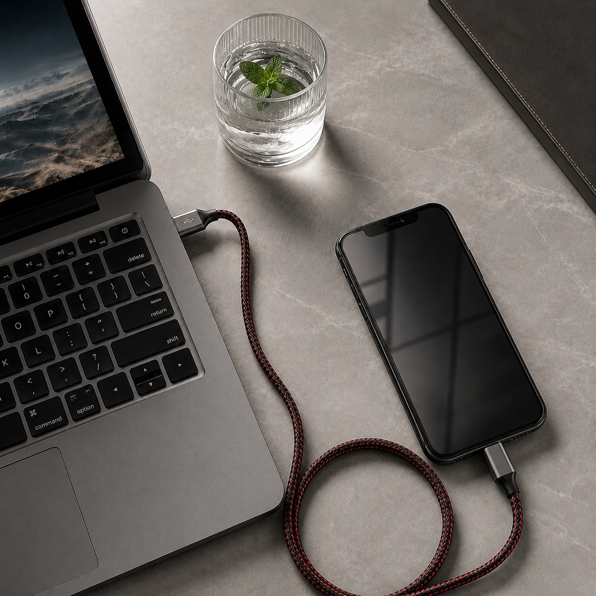 Premium USB A to Lightning Charging Cable 12W Fast Charging 2.4A MFi Certified Nylon Braided Data Sync Charger Cord Tangle Resistant Compatible with iPhone