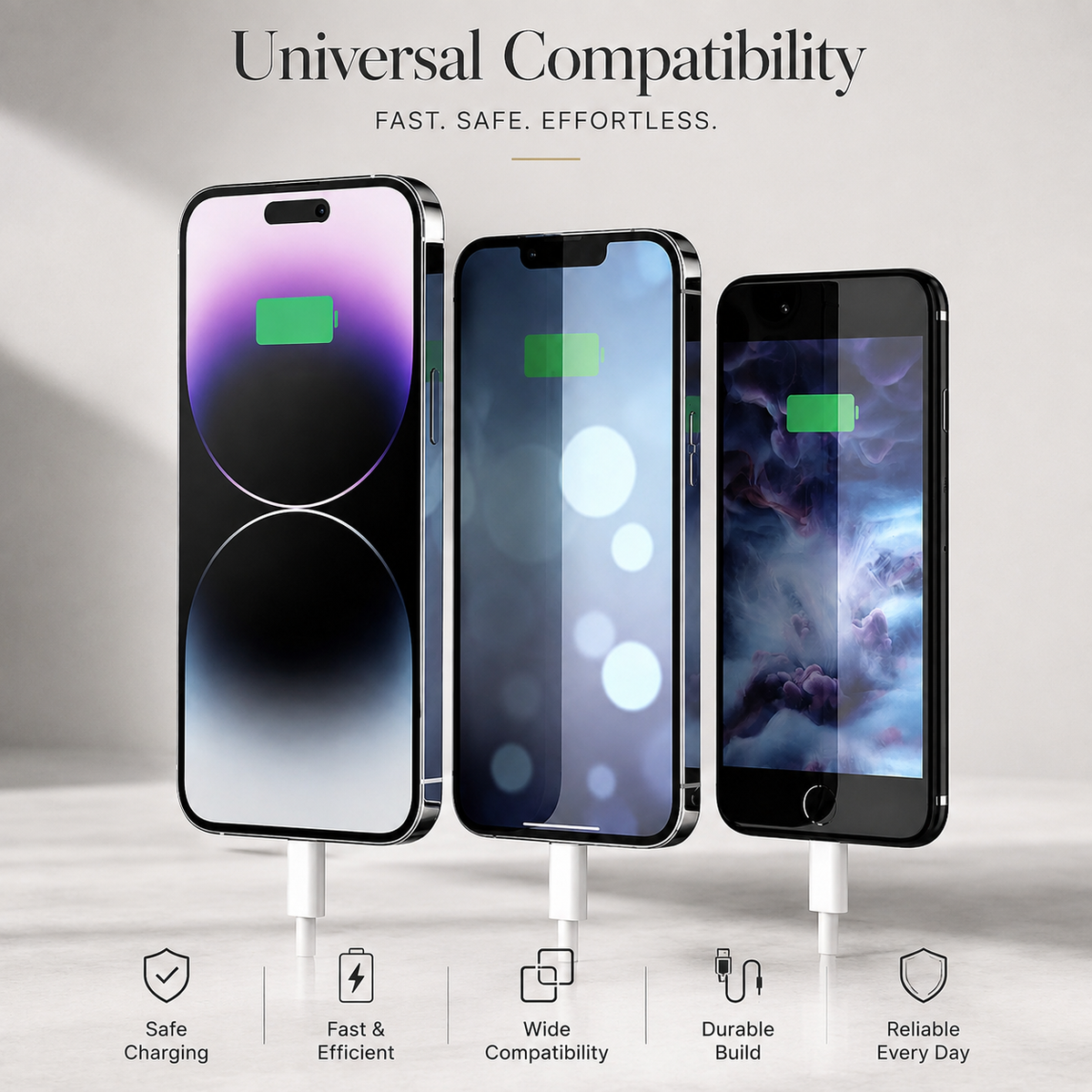 Premium USB C PD Fast Charging Cable 35W Data Sync Cord 2.4A Fast Charge TPE TPU Durable Cable Reliable Power Transfer Compatible with iPhone