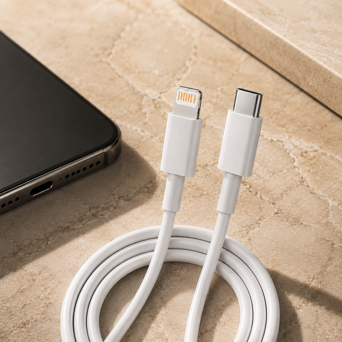 Premium USB C PD Fast Charging Cable 35W Data Sync Cord 2.4A Fast Charge TPE TPU Durable Cable Reliable Power Transfer Compatible with iPhone