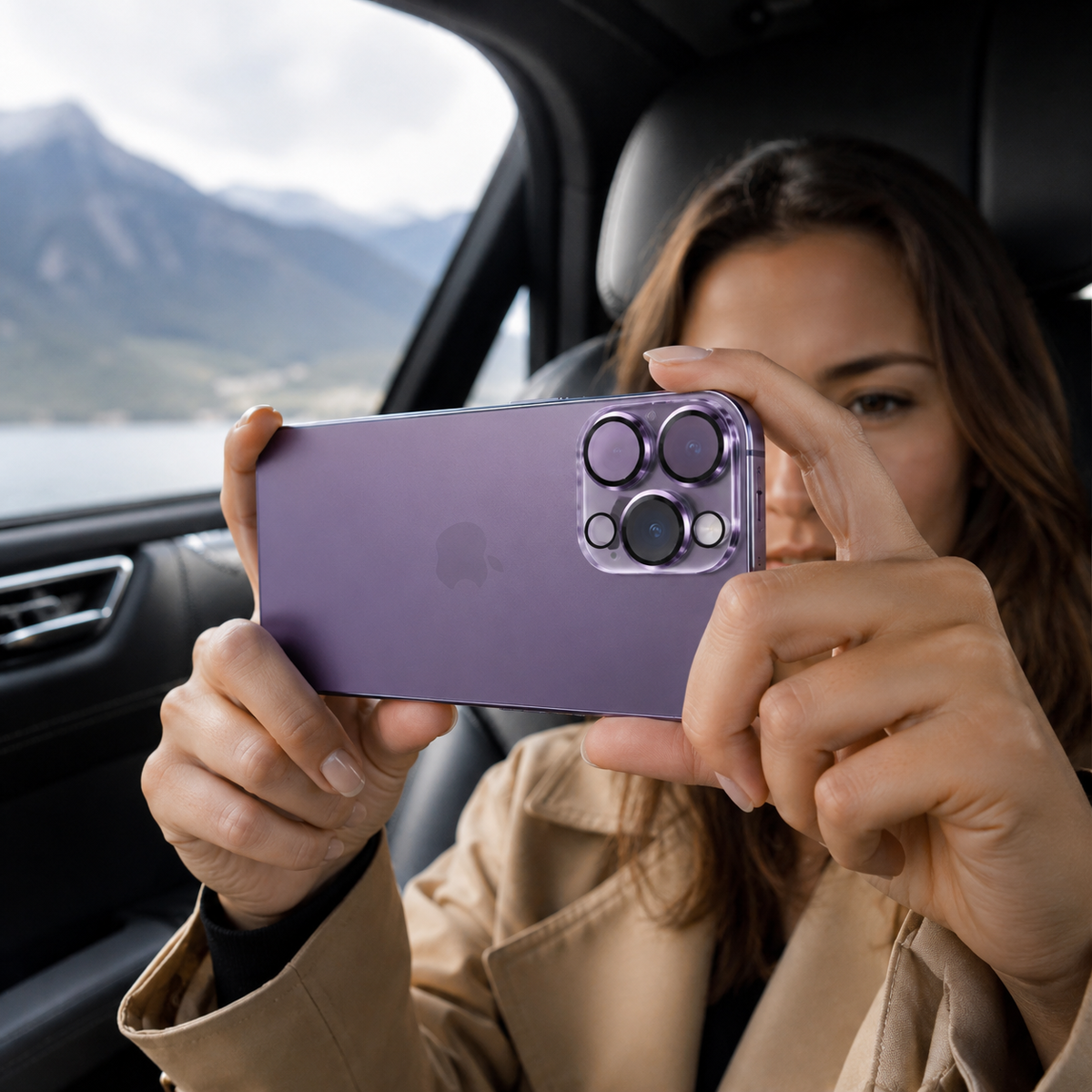 Premium Ultra Thin Camera Lens Protector 4 Pack Tempered Glass Anti Scratch Anti Fingerprint Full Coverage HD Clear Camera Cover Compatible with iPhone