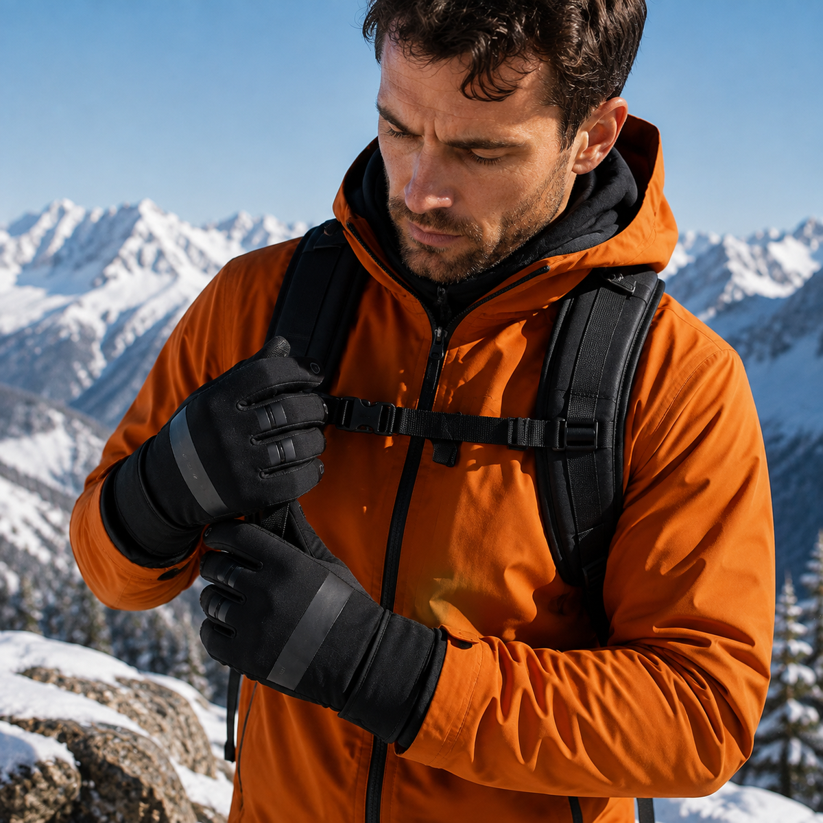 Premium Winter Cycling Gloves Waterproof Thermal Touchscreen Windproof Anti Slip 3M Insulated Sports Riding Gloves Unisex Compatible with iPhone Lined