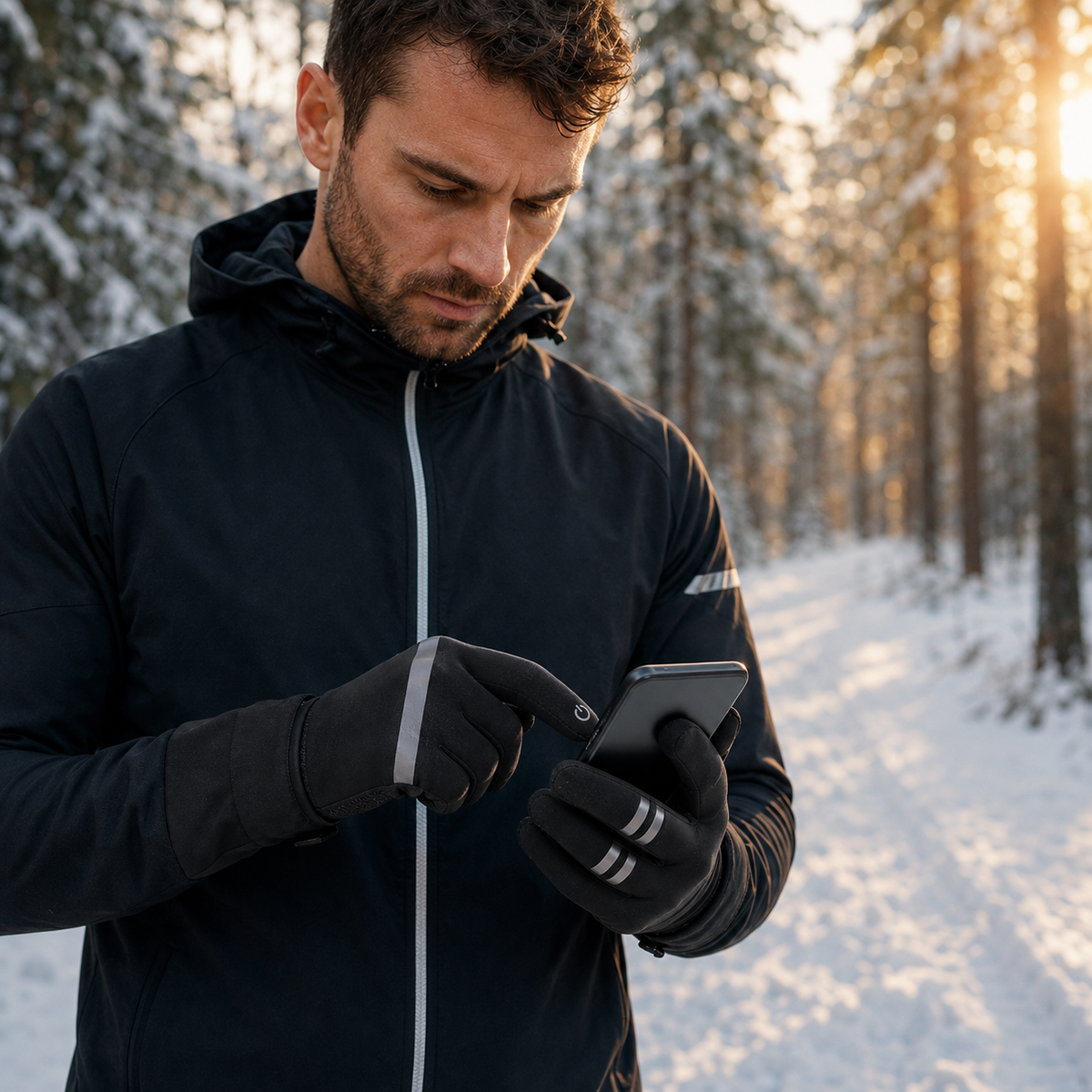 Premium Winter Cycling Gloves Waterproof Thermal Touchscreen Windproof Anti Slip 3M Insulated Sports Riding Gloves Unisex Compatible with iPhone Lined