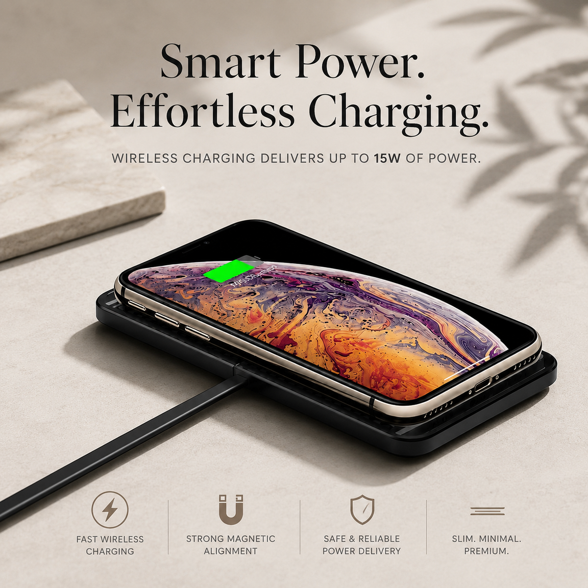Premium Wireless Car Charger 15W Fast Wireless Charging Dashboard Phone Pad Anti Slip Silicone Cradle Dock Heat Resistant Charging Stand Compatible with iPhone