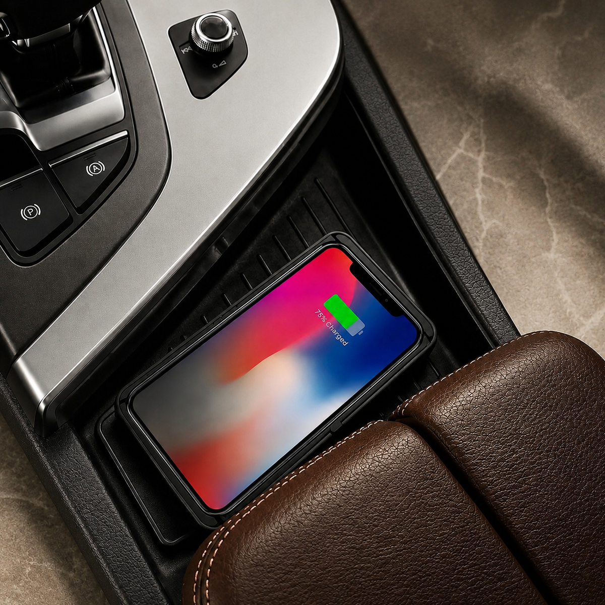 Premium Wireless Car Charger 15W Fast Wireless Charging Dashboard Phone Pad Anti Slip Silicone Cradle Dock Heat Resistant Charging Stand Compatible with iPhone
