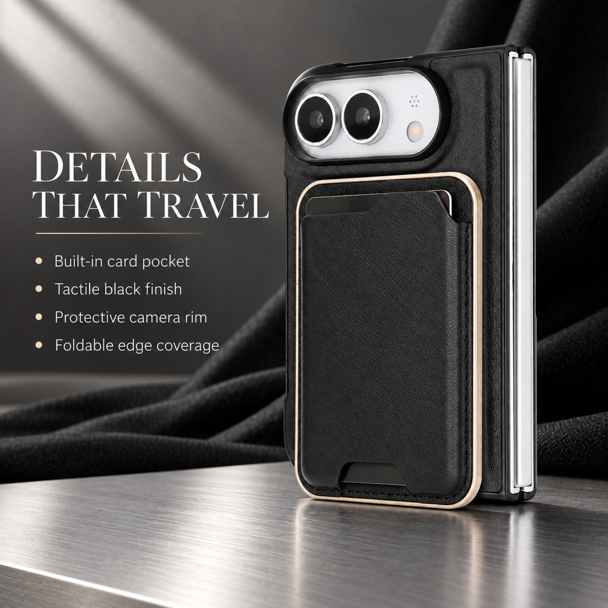 Premium iPhone Case 2 in 1 Detachable Card Holder MagSafe Magnetic Leather Foldable Shockproof Slim Wallet Comfortable Grip Protective Cover Case