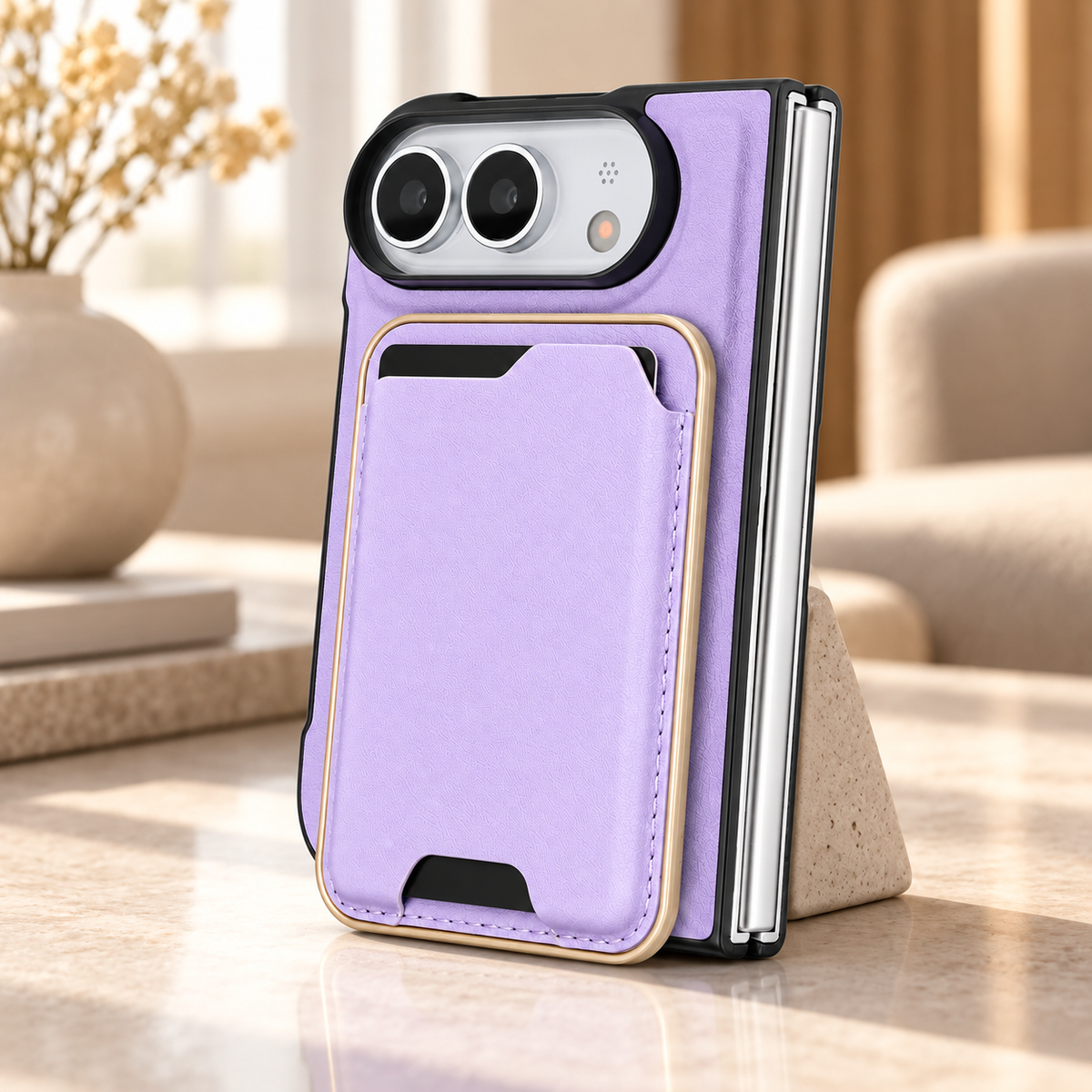 Premium iPhone Case 2 in 1 Detachable Card Holder MagSafe Magnetic Leather Foldable Shockproof Slim Wallet Comfortable Grip Protective Cover Case