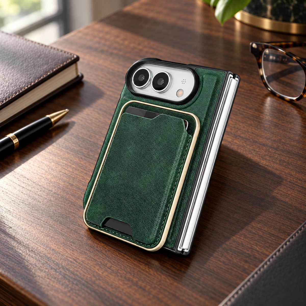 Premium iPhone Case 2 in 1 Detachable Card Holder MagSafe Magnetic Leather Foldable Shockproof Slim Wallet Comfortable Grip Protective Cover Case