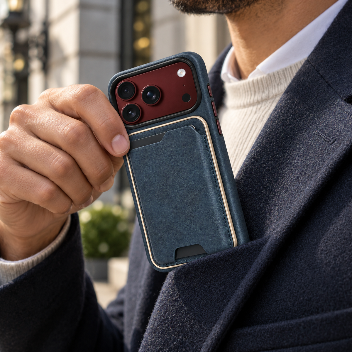 Premium iPhone Case 2 in 1 Detachable Card Holder MagSafe Magnetic Leather Foldable Shockproof Slim Wallet Comfortable Grip Protective Cover Case