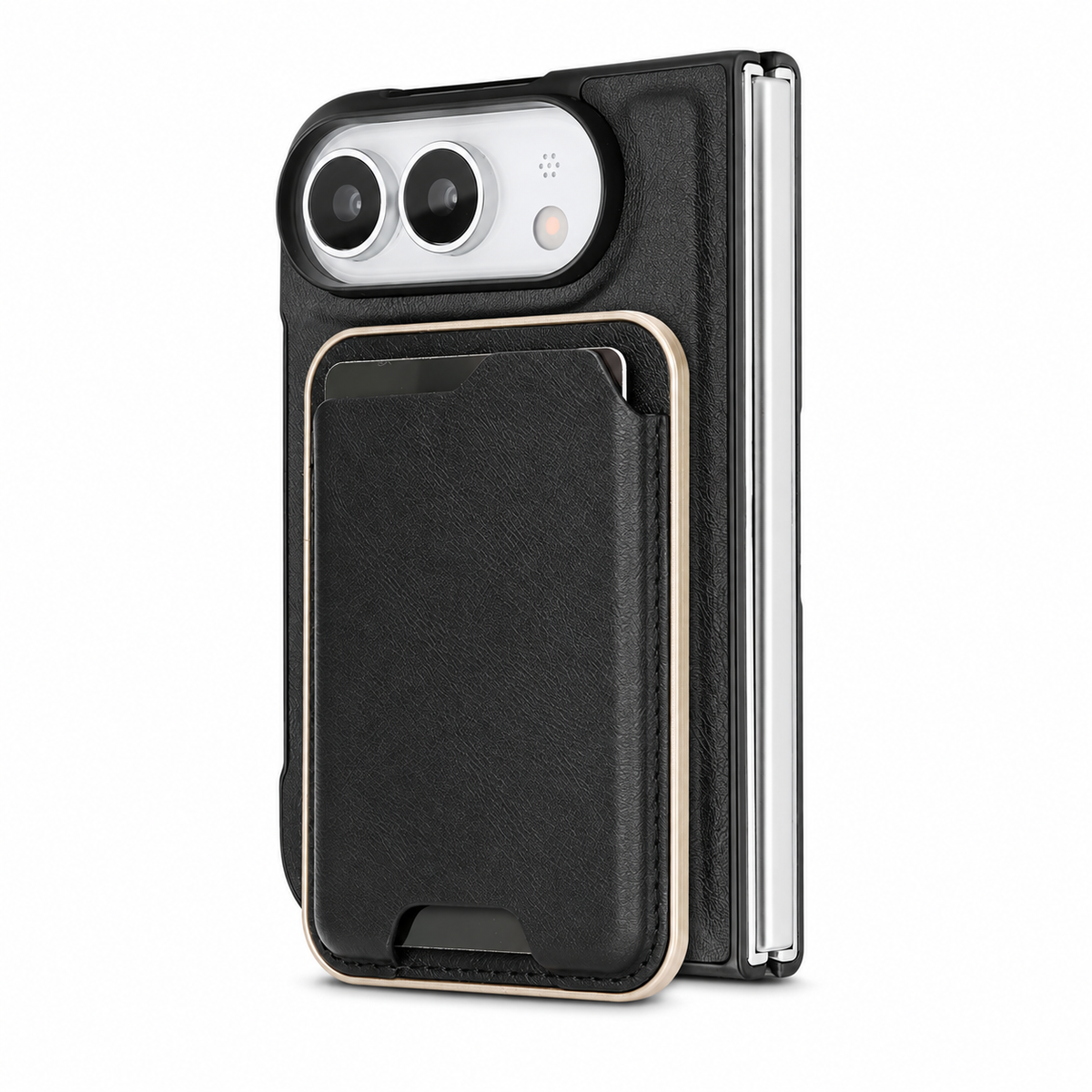 Premium iPhone Case 2 in 1 Detachable Card Holder MagSafe Magnetic Leather Foldable Shockproof Slim Wallet Comfortable Grip Protective Cover Case