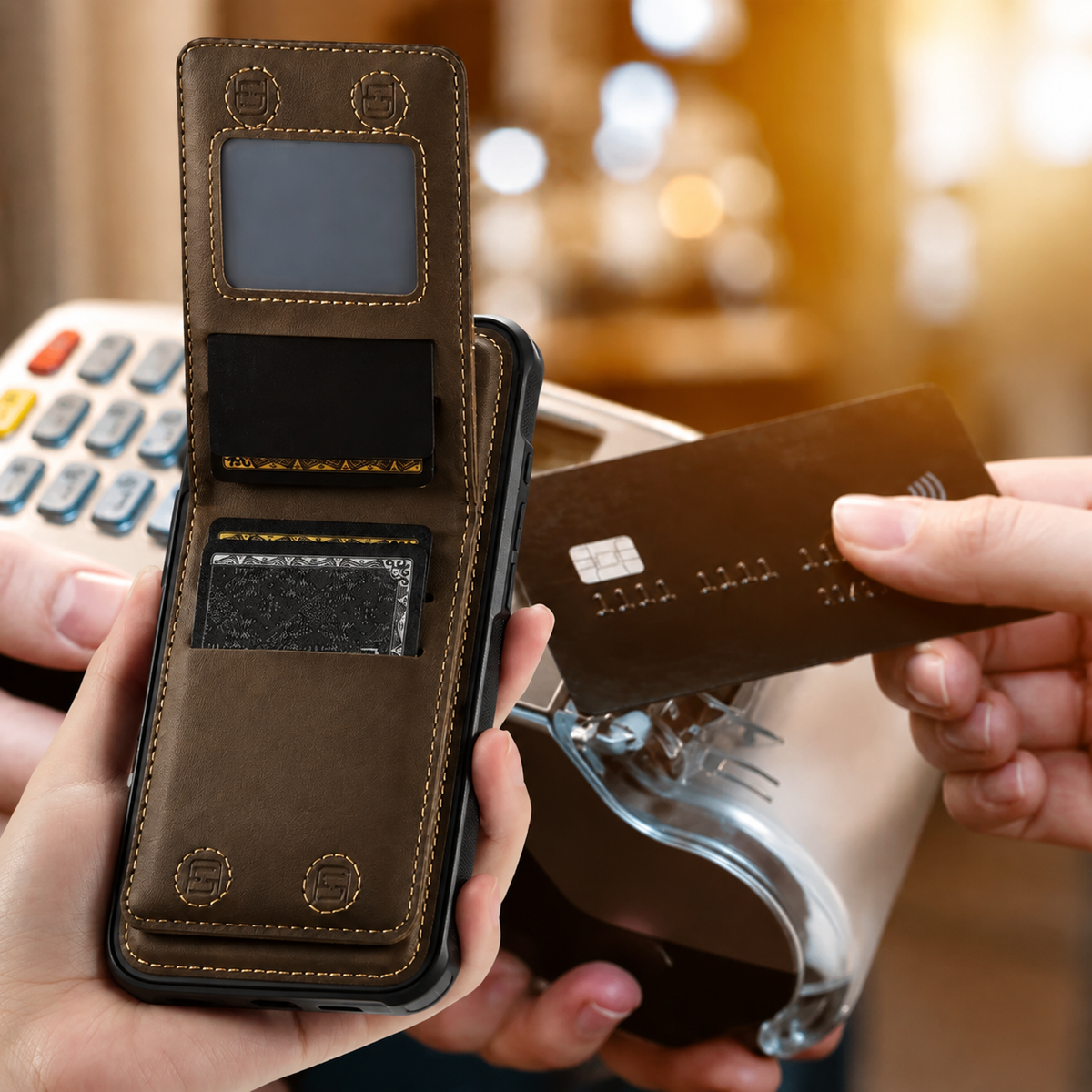 Premium iPhone Case 2-in-1 Magnetic Detachable Wallet Flip Cover PU Leather Card Holder Cash Pocket Wrist Strap Shockproof Full Protection Slim Design