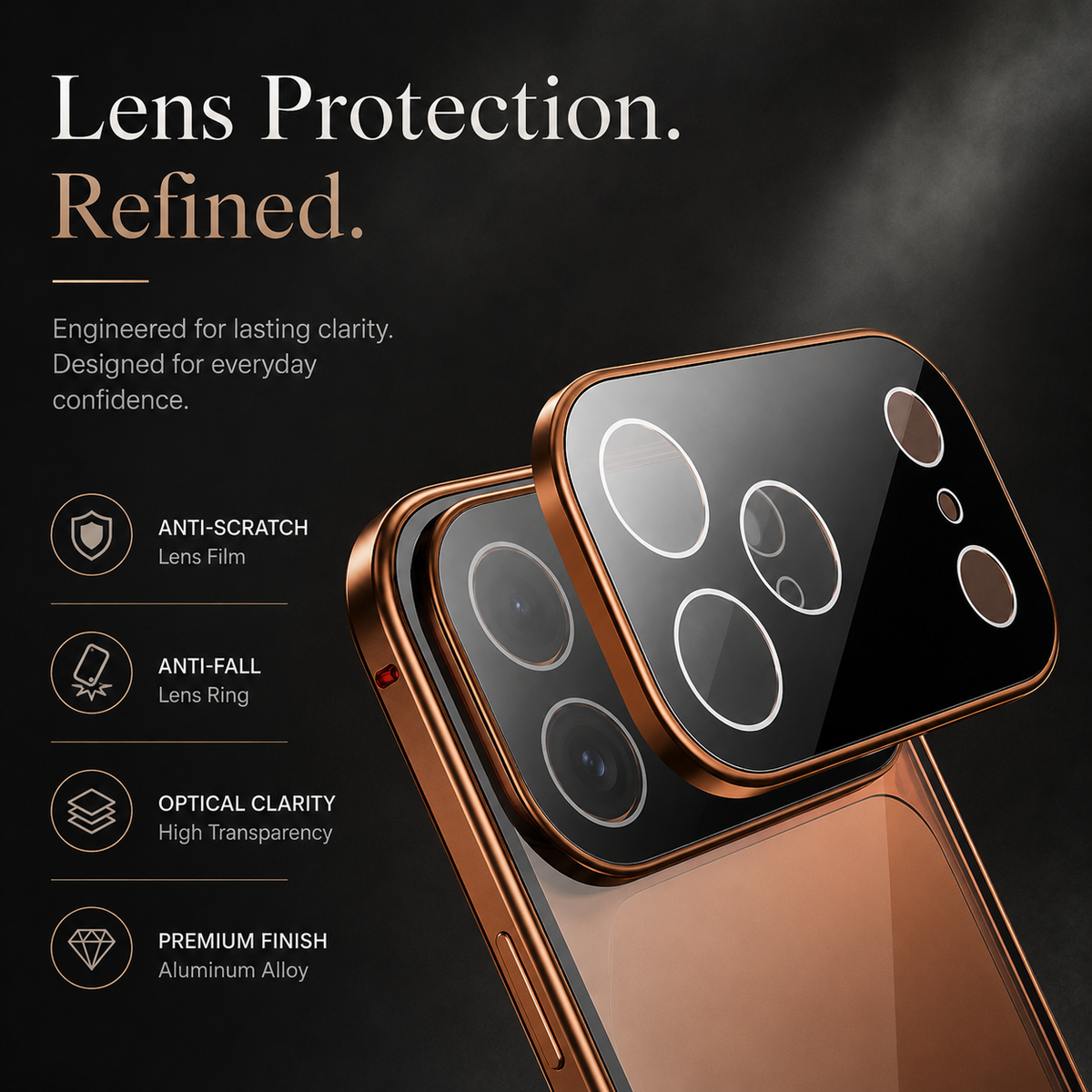 Premium iPhone Case 360 Full Protection Magnetic Glass Cover Aluminum Alloy Frame Shockproof Anti Scratch Bumper Full Coverage Camera Lens Guard Slim Design