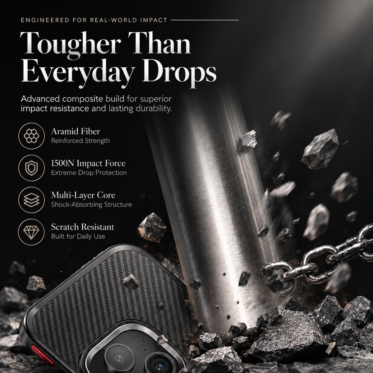 Premium iPhone Case 600D Kevlar Series Magnetic Cover Metal Camera Ring Half Wrapped Dual Layer Carbon Fiber Shockproof Slim Protective Design